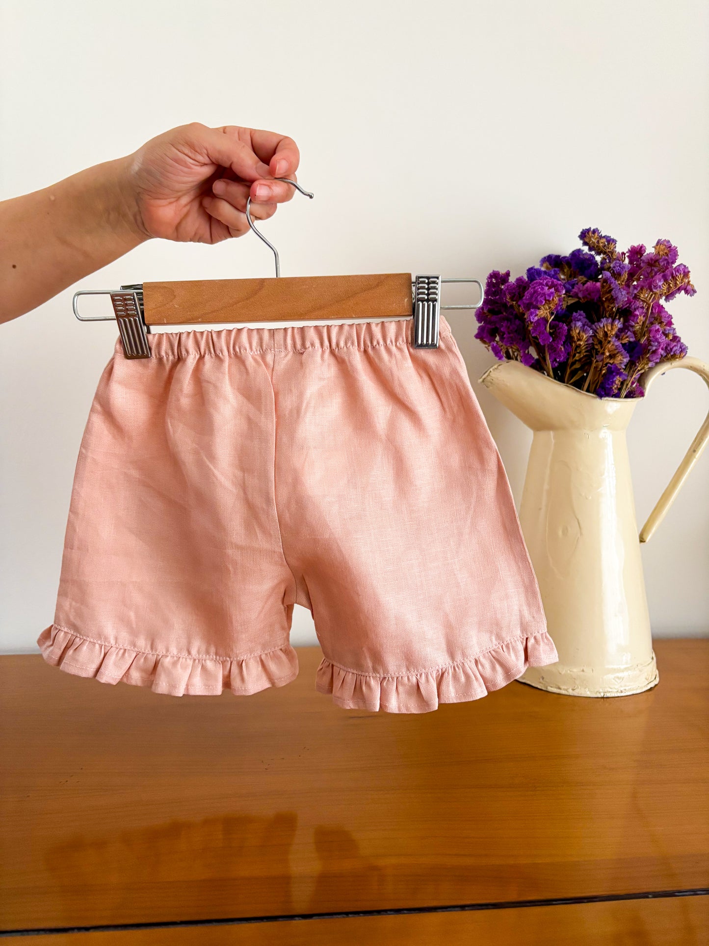 Calção Linho Rosa Corações