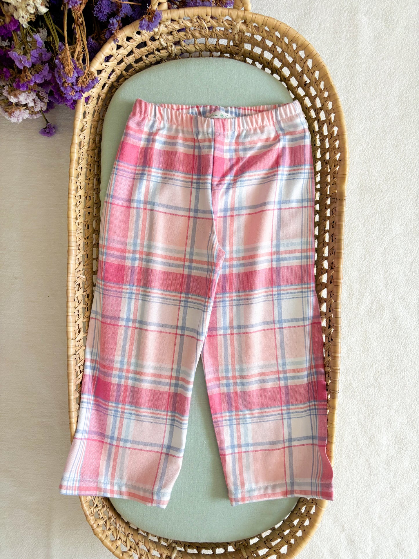 Pijama Xadrez Rosa Folho