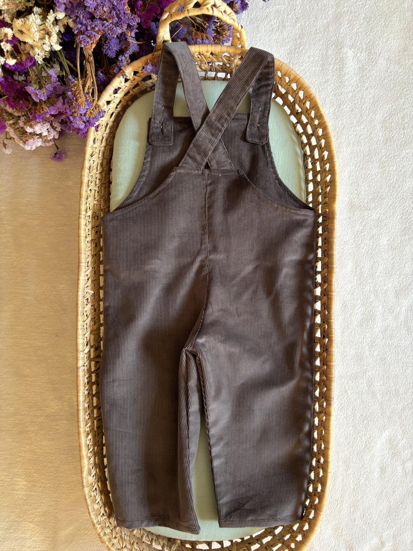 Jardineira Bombazine Cinza Coração