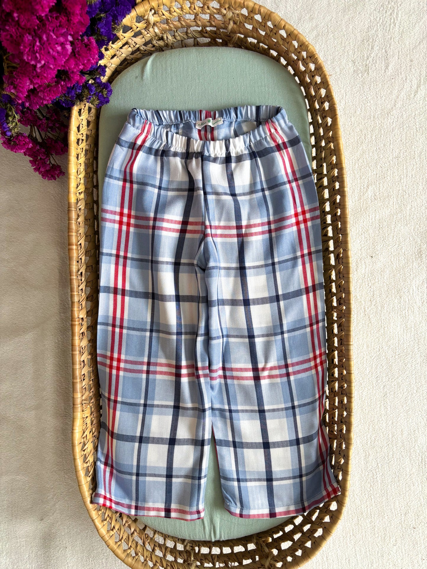 Pijama Clássico Xadrez Azul e Vermelho