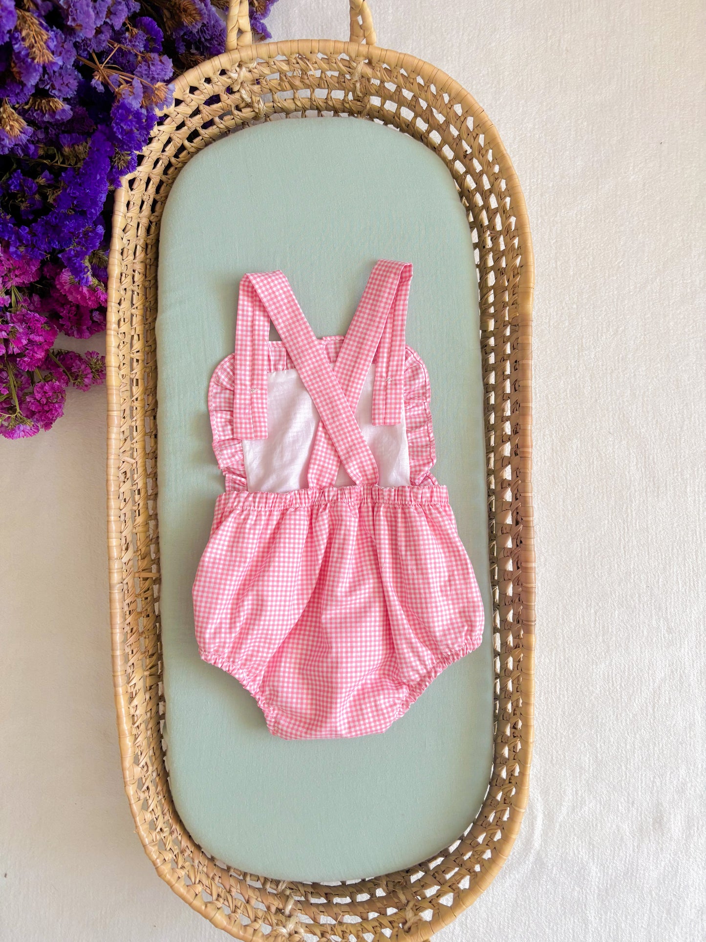 Pink Vichy Straps Romper