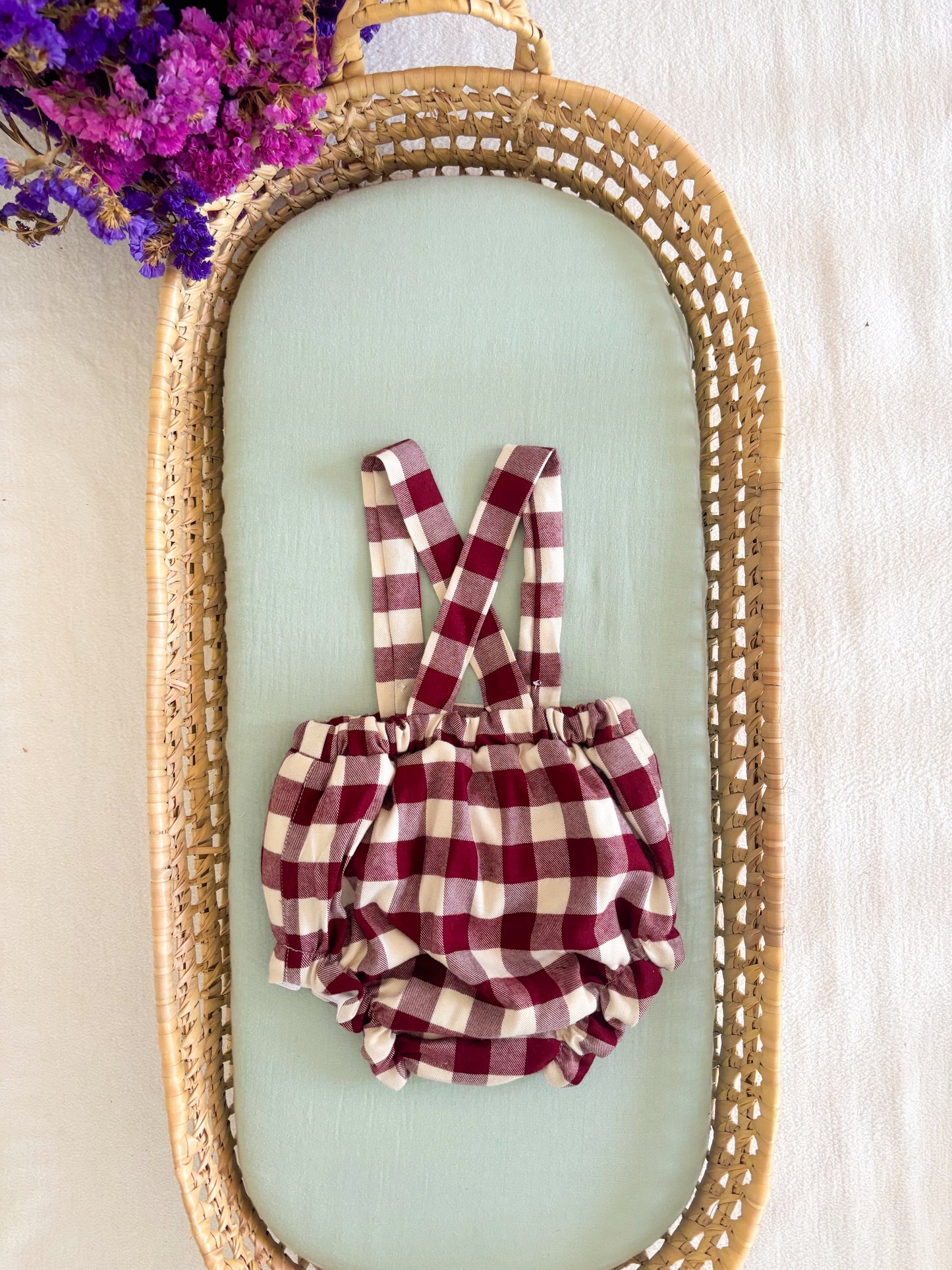 Fofo Alças Xadrez Bordô