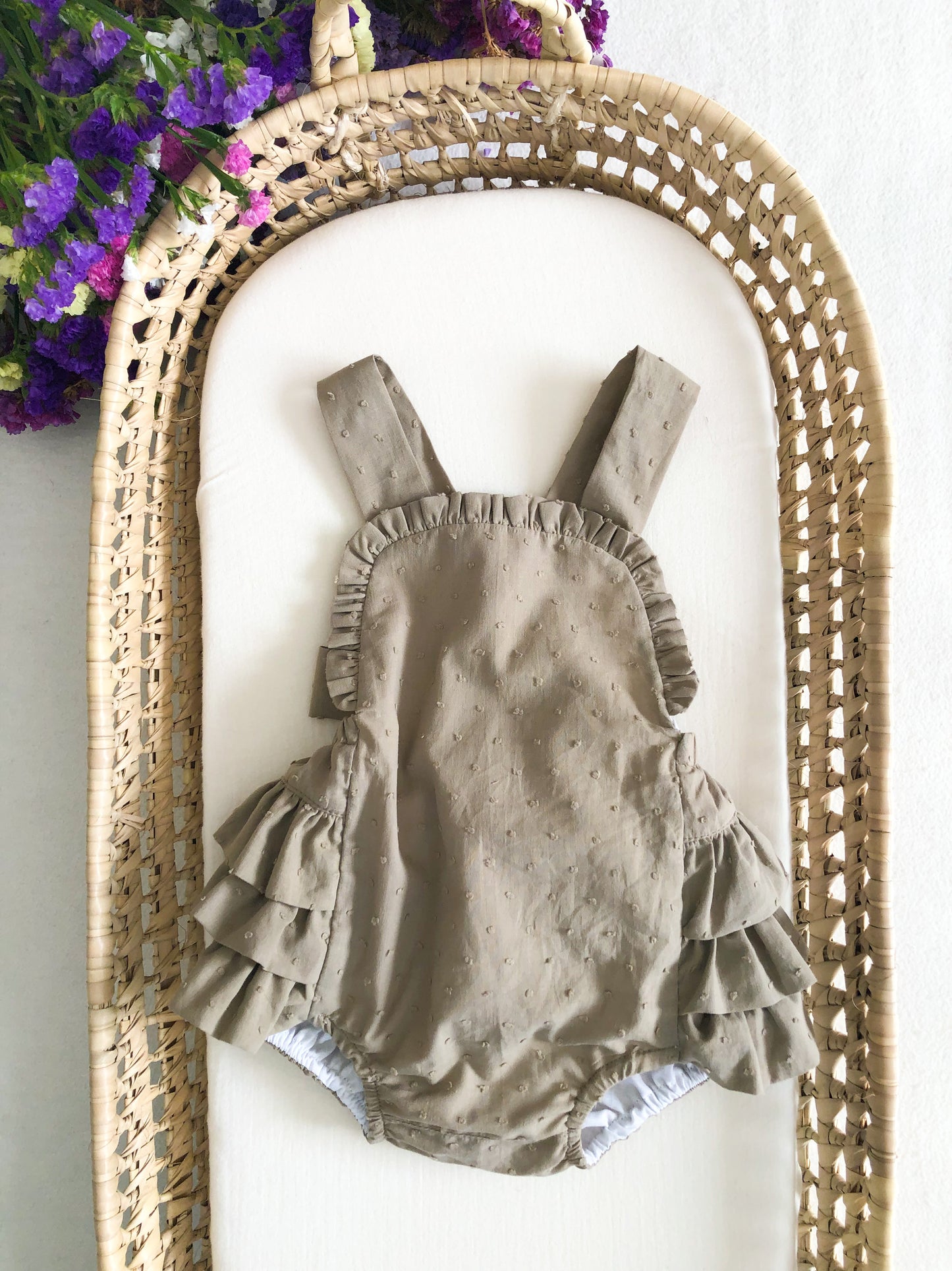 Plumeti Camel Bow Romper