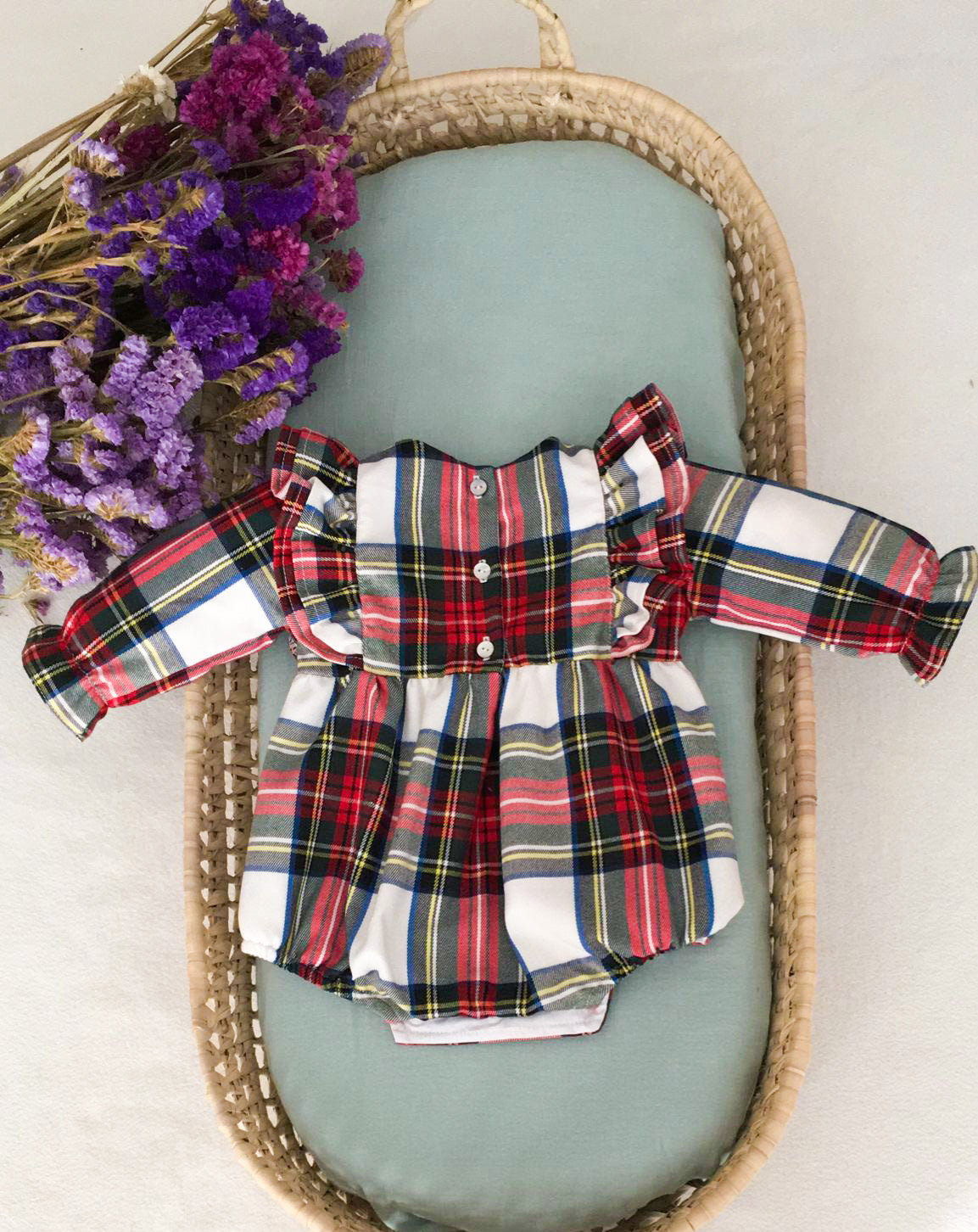 Red and White Plaid Romper