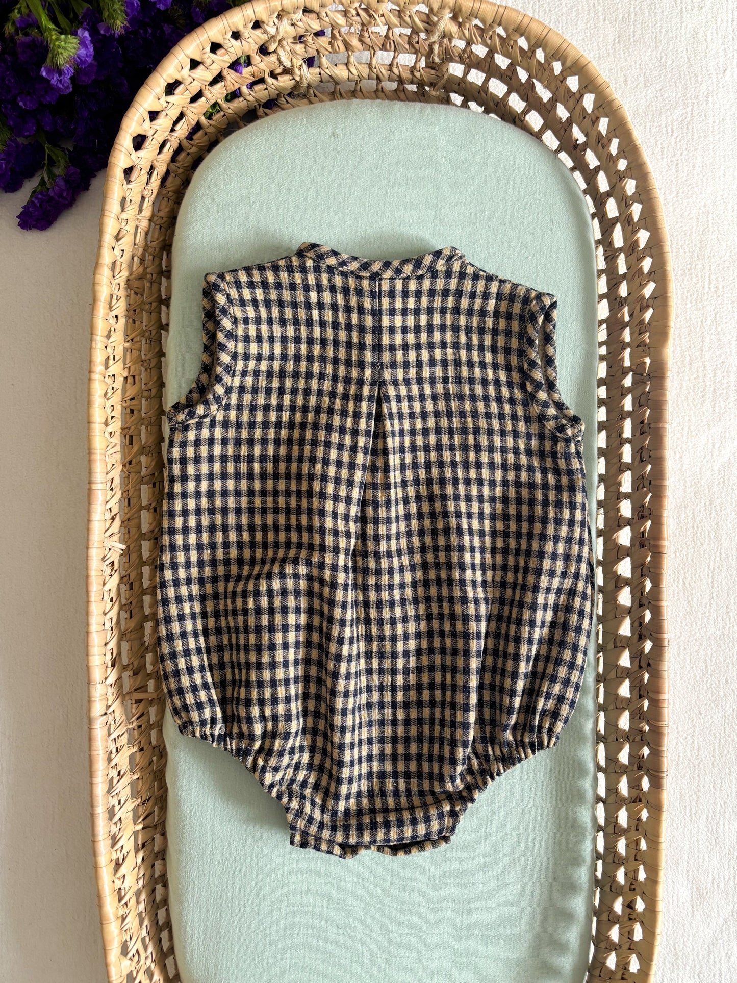 Fofo Vichy Camel e Azul Marinho