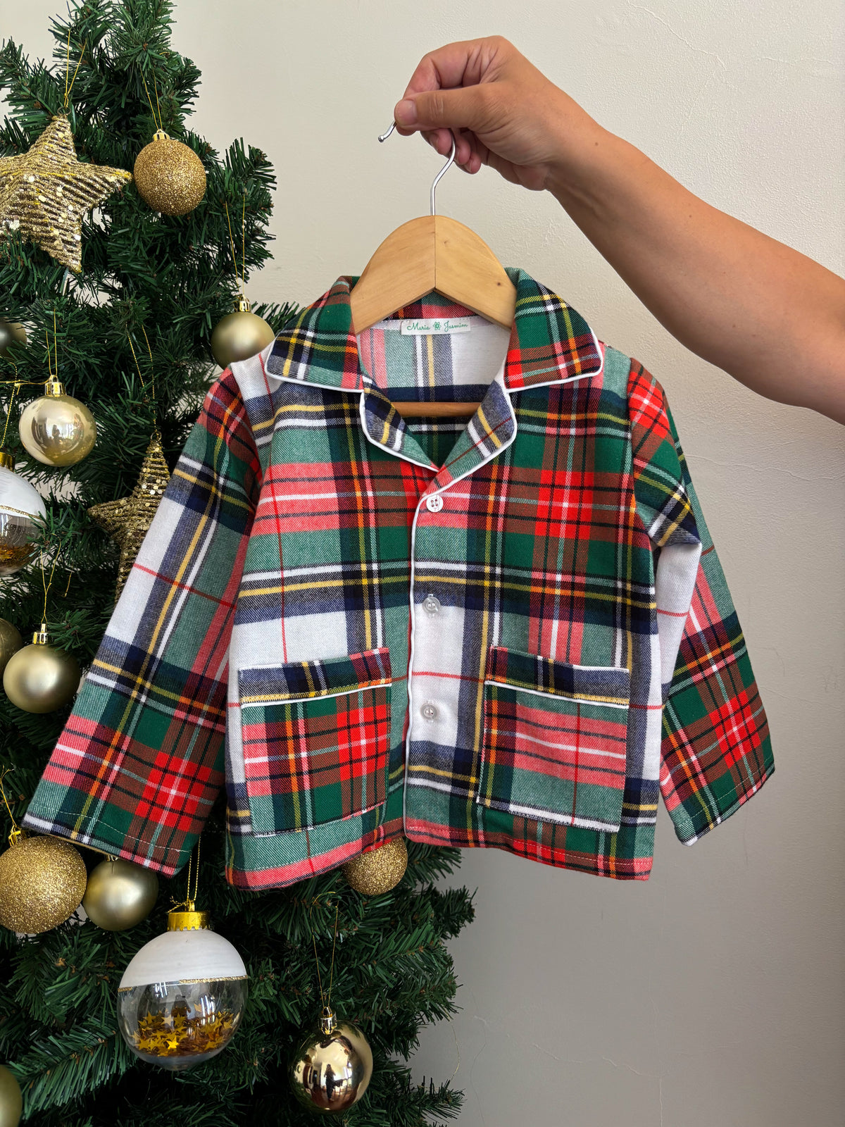 Pijama Xadrez Vermelho e Branco Clássico - Natal