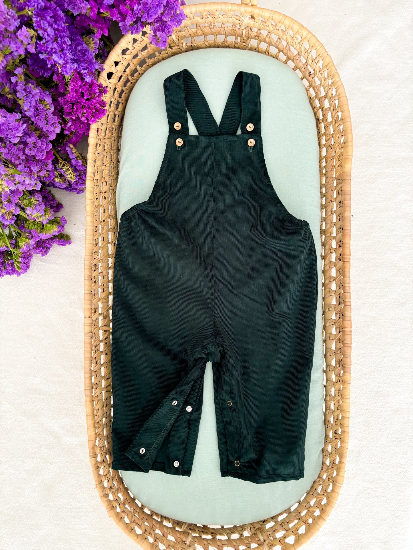 Dark Green Corduroy Dungarees