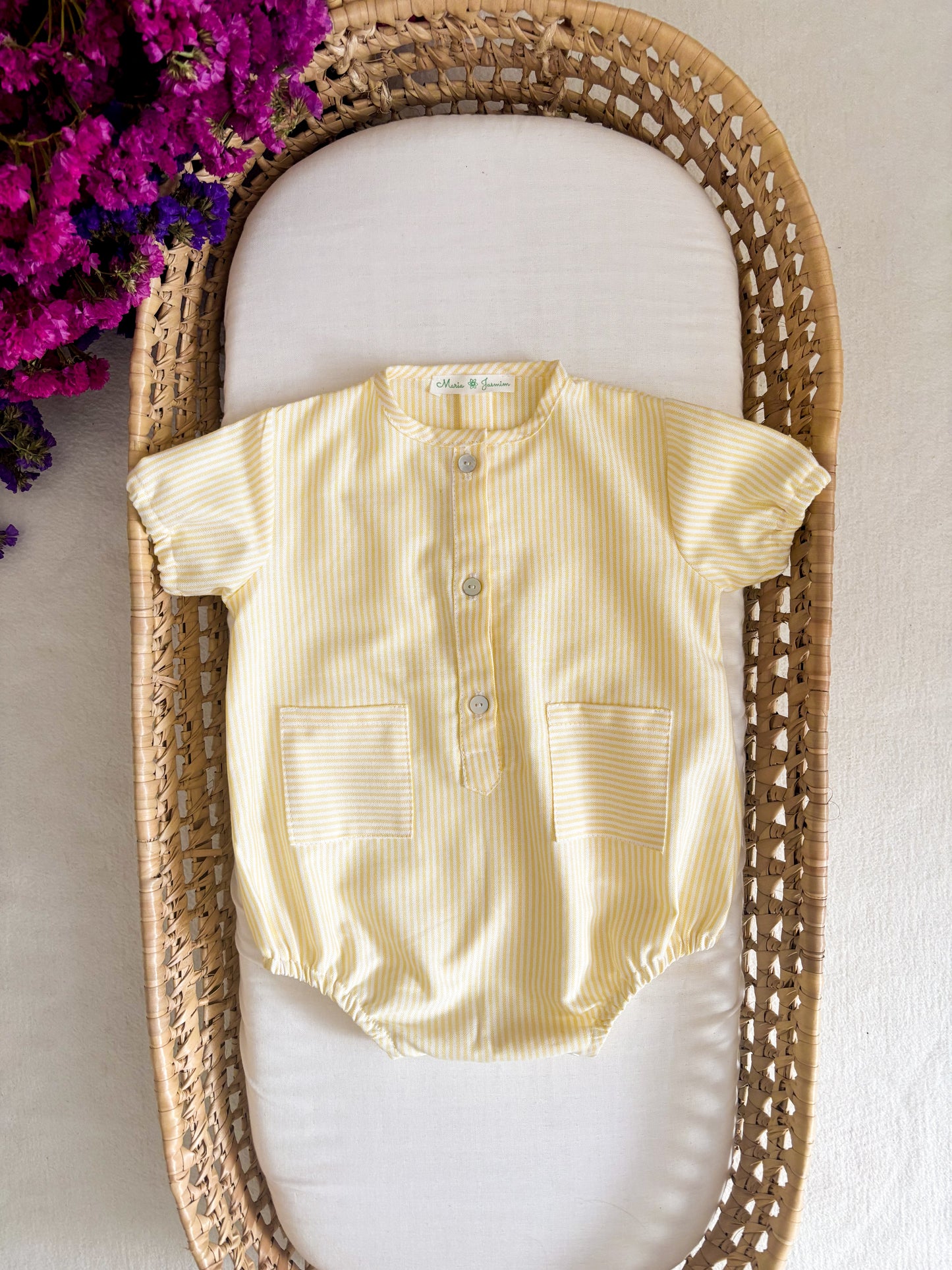 Pelele Rayas Amarillo Mantequilla