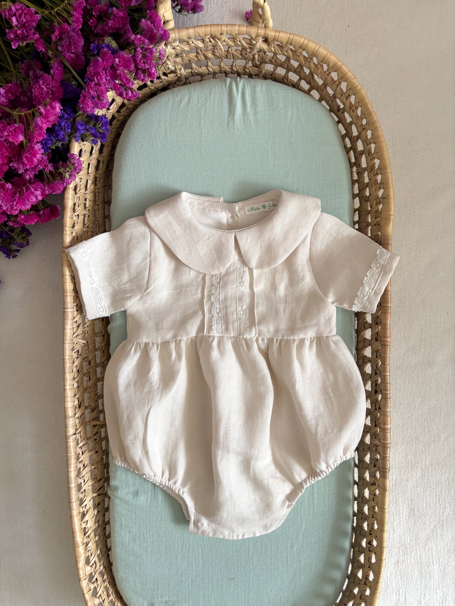 Pelele Bebé Lino Beige