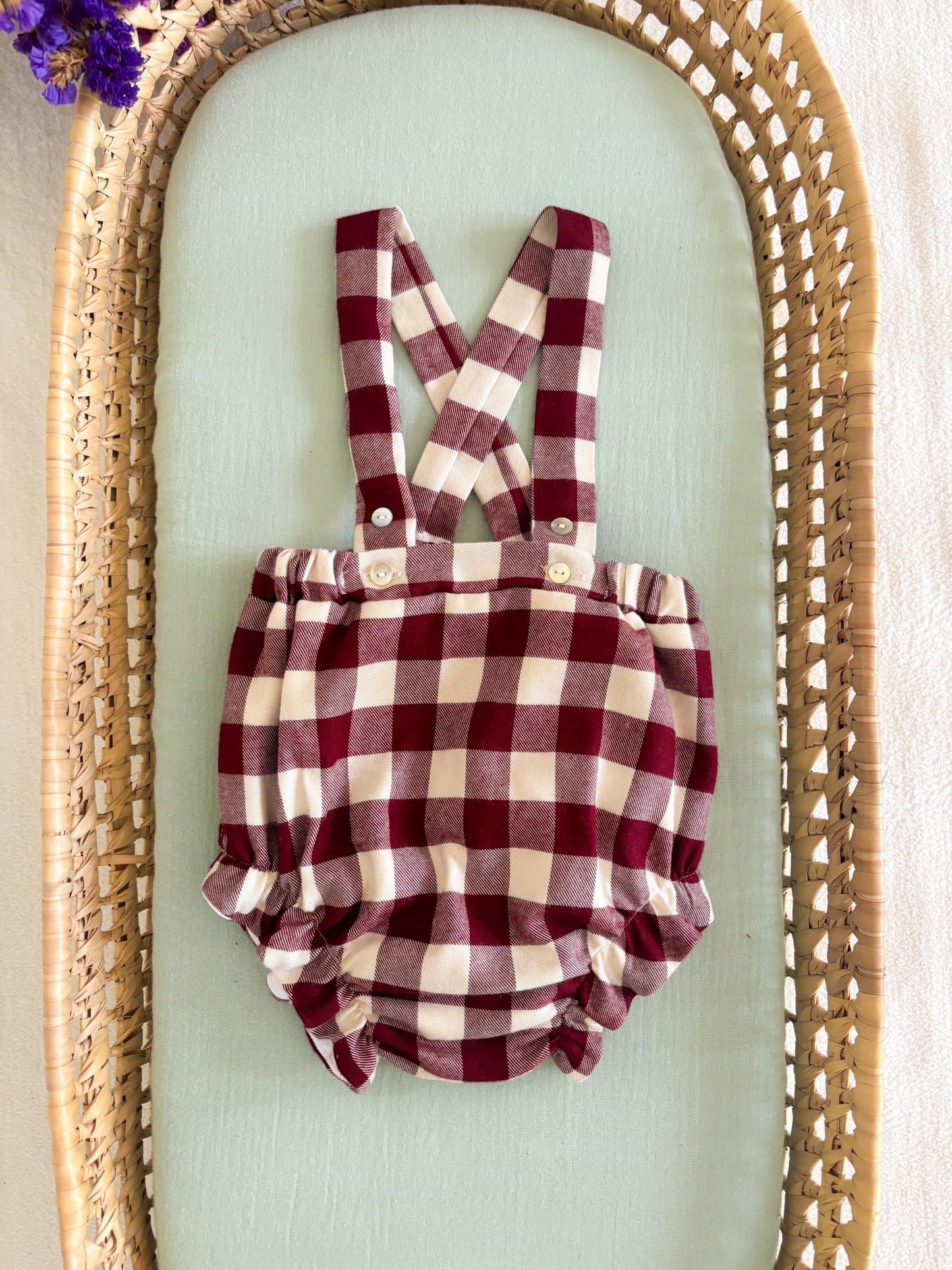 Fofo Alças Xadrez Bordô