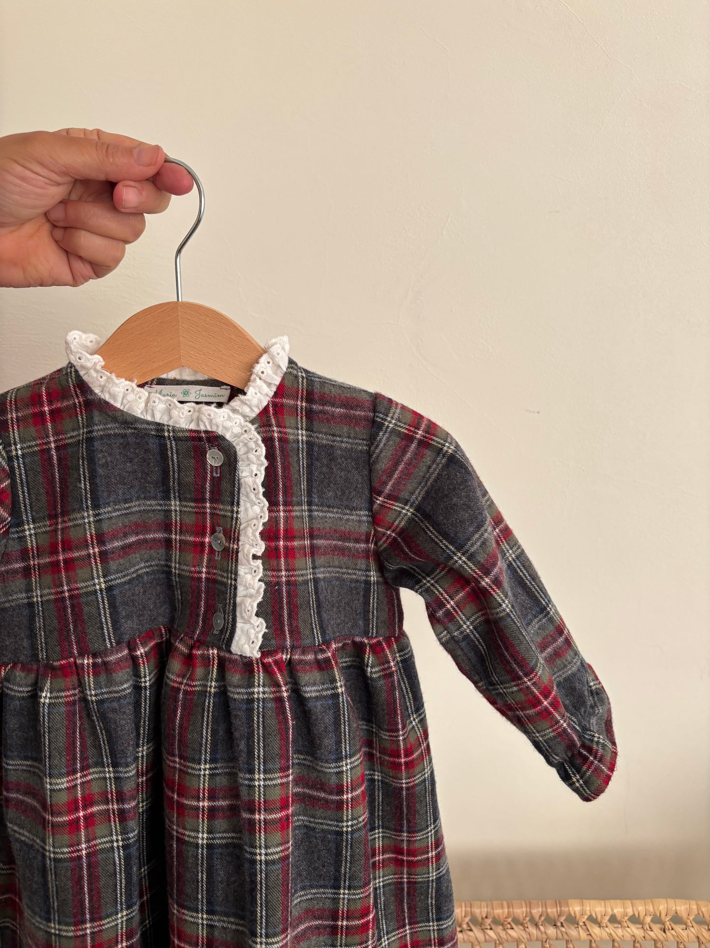 Camisa de Dormir Xadrez Vermelho e Cinza