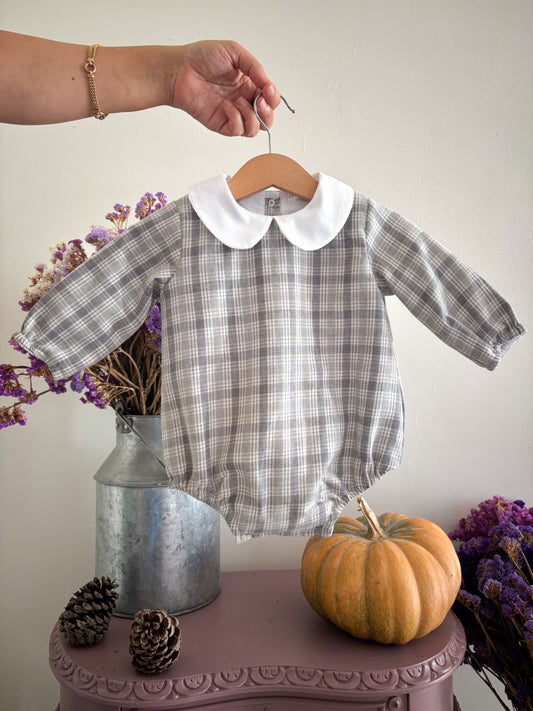 Fofo Xadrez Cinza Gola Peter Pan