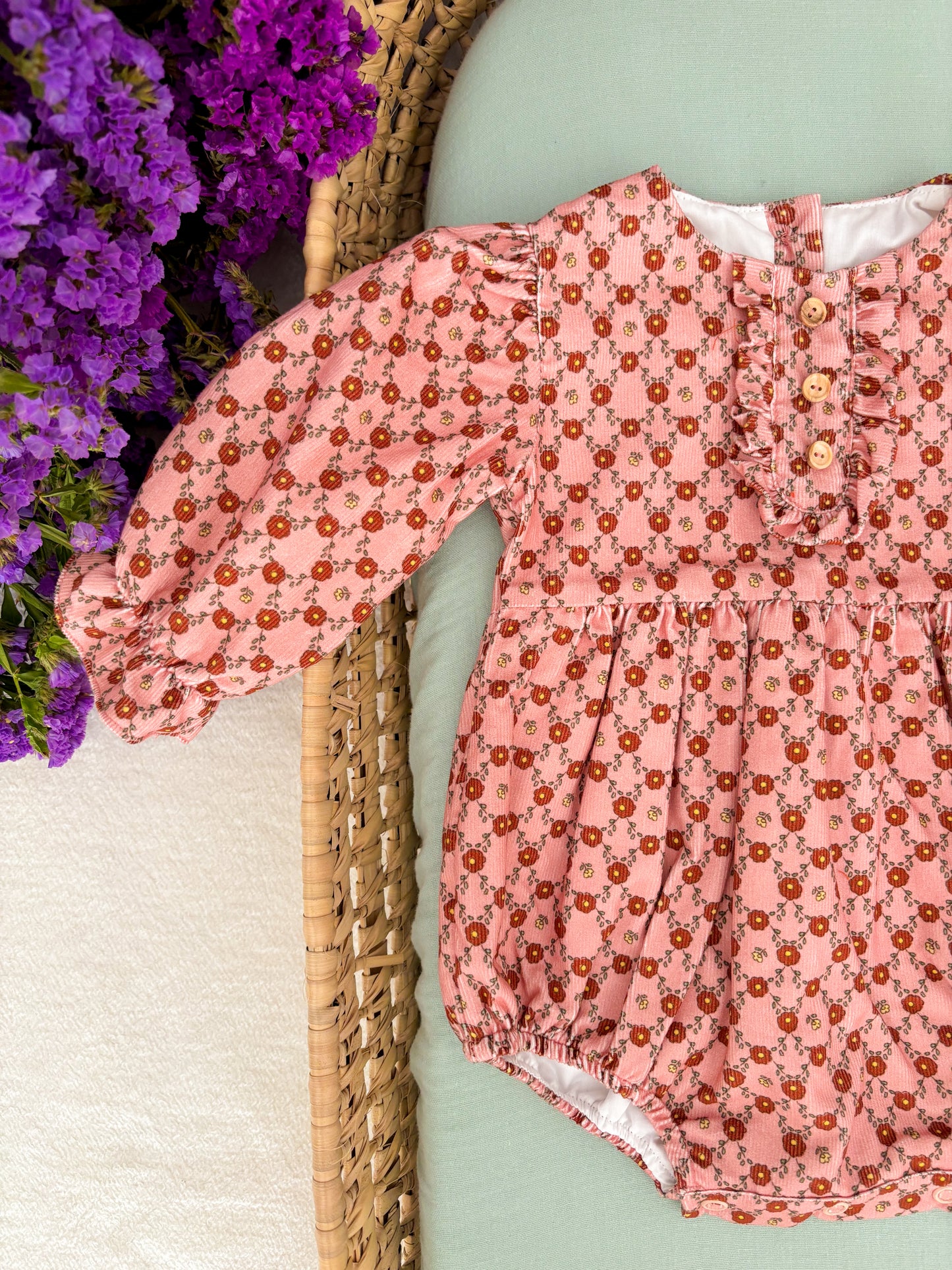 Floral Corduroy Romper