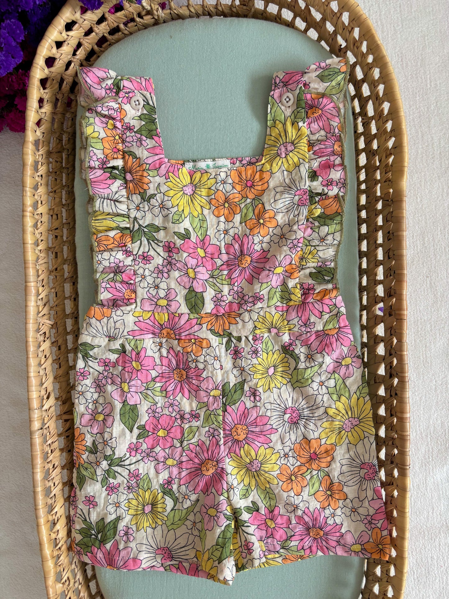 Jardineira Linho Florido