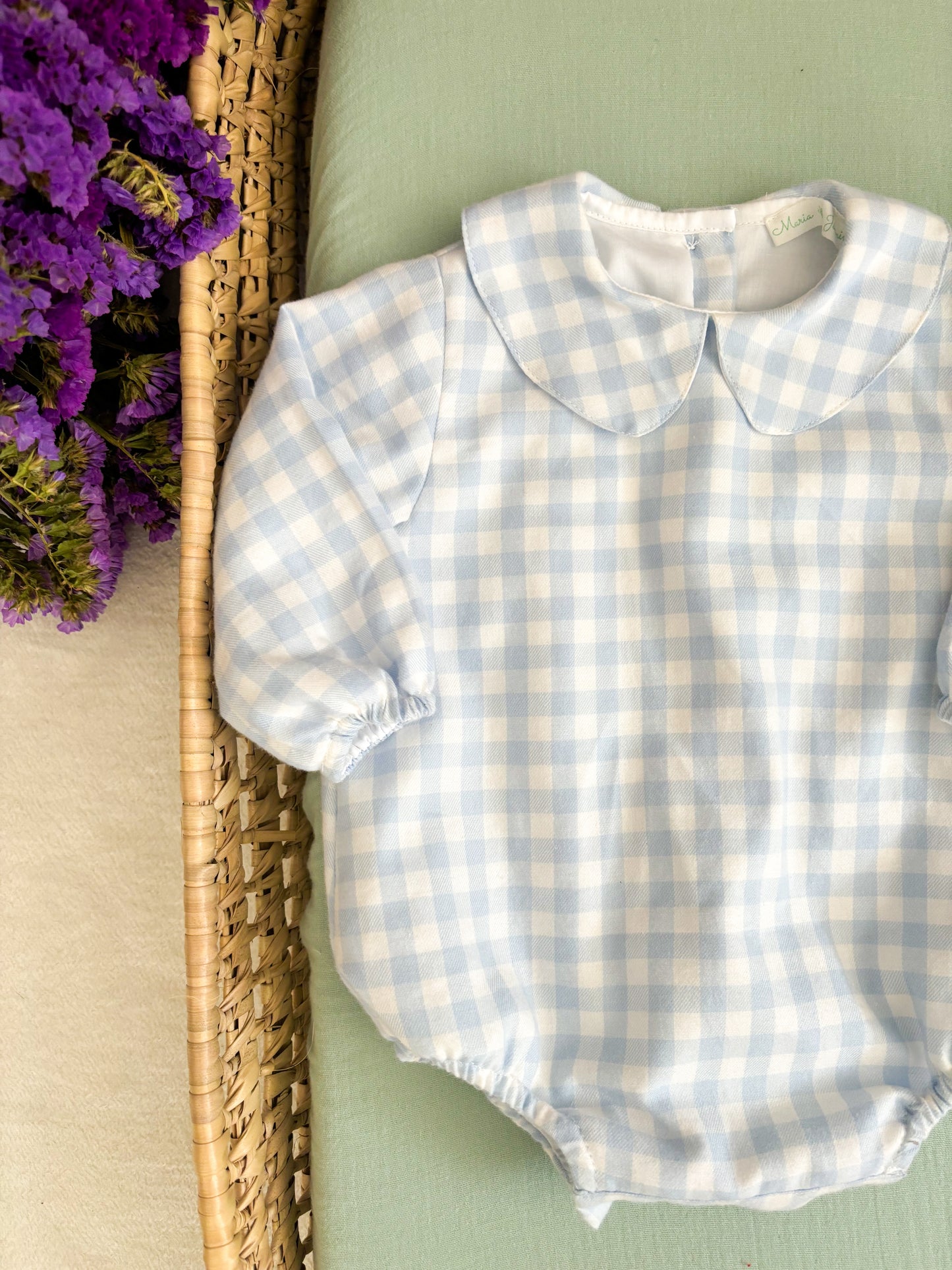 Baby Blue Vichy Romper