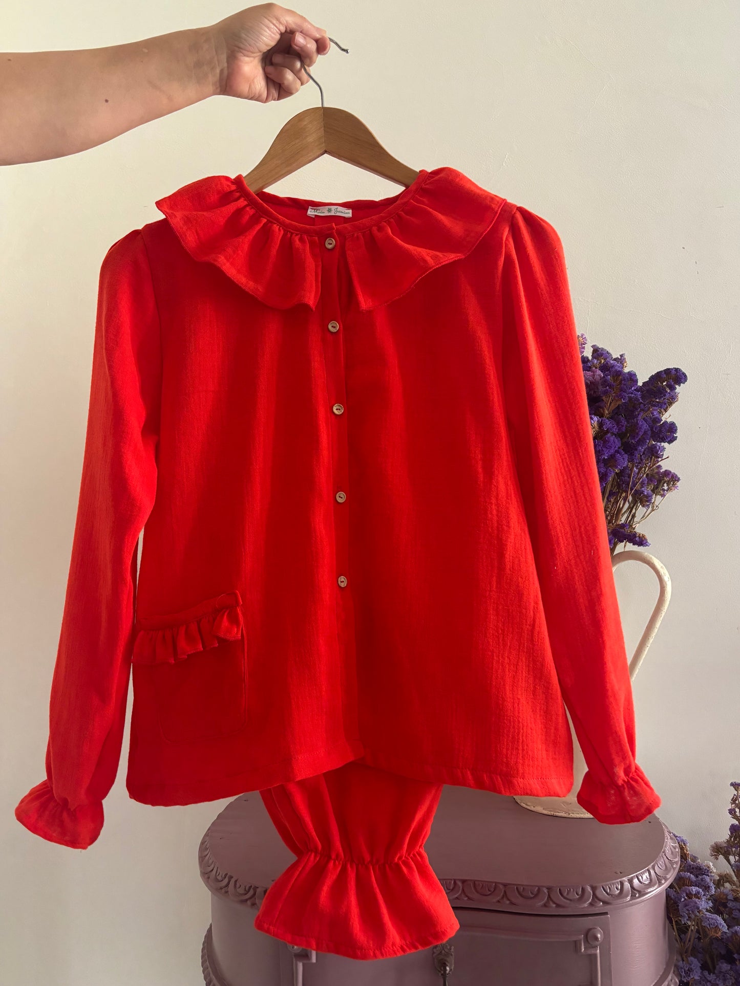 Pijama Musselina Vermelho - Mulher