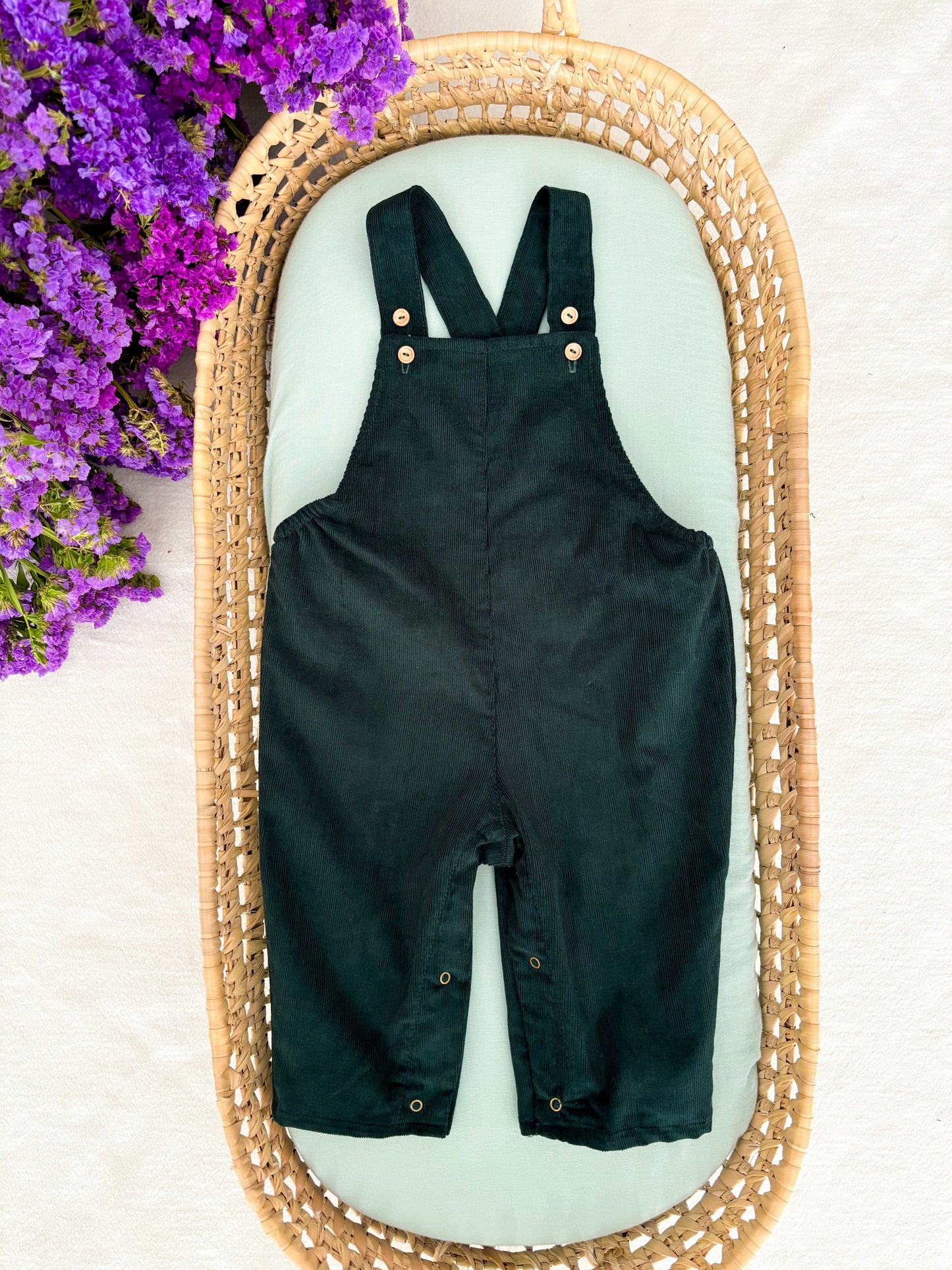 Dark Green Corduroy Dungarees