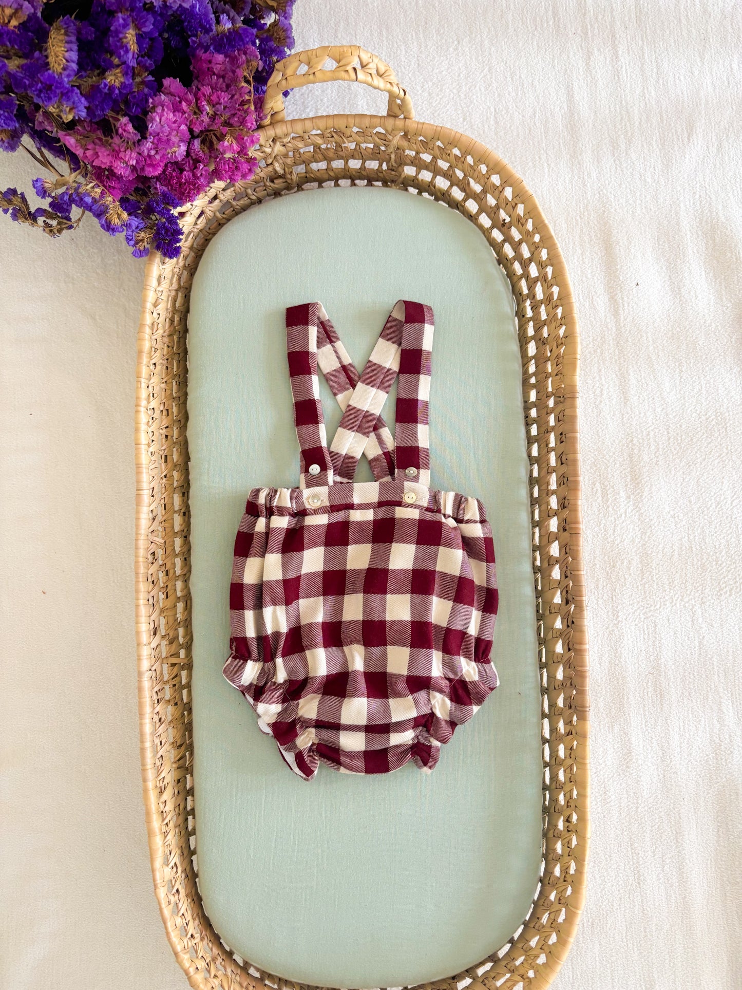 Fofo Alças Xadrez Bordô