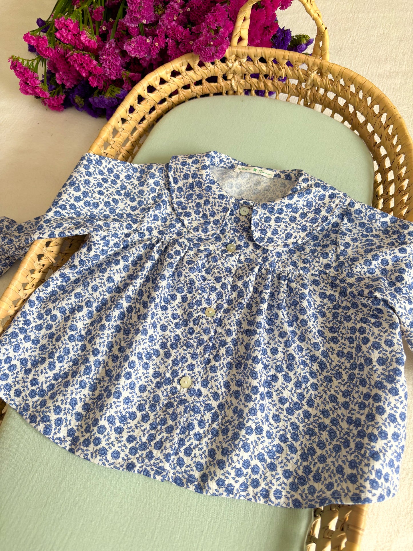 Blusa Linho Florida Gola Peter Pan