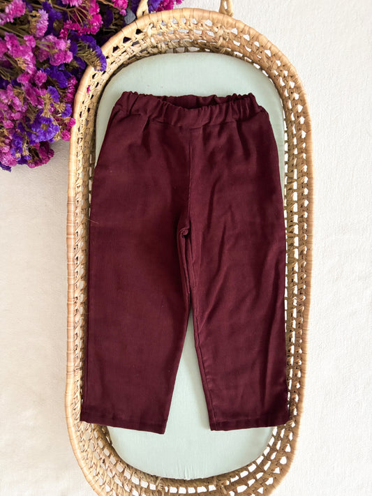 Calça Bombazina Cor Ameixa