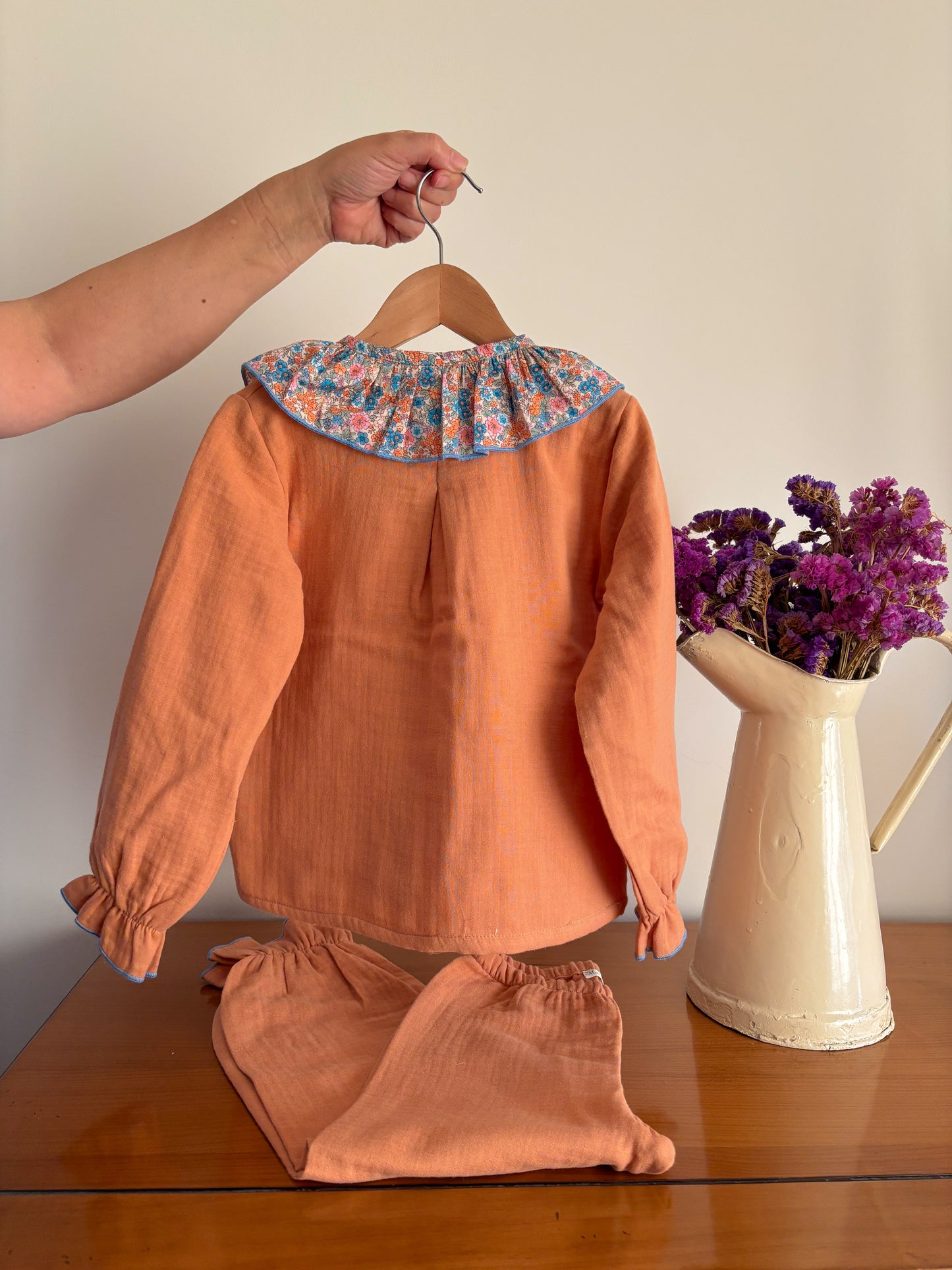 Pijama Musselina Terracota Florido