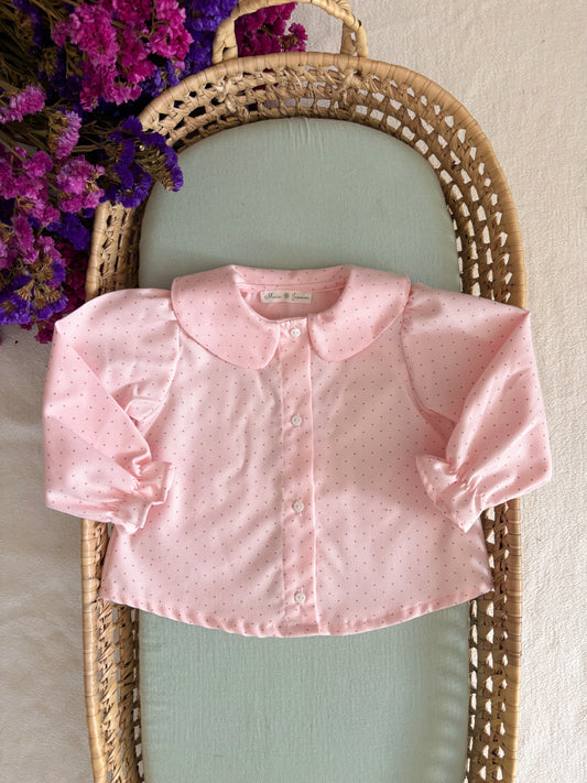 Blusa Bolinhas Rosa