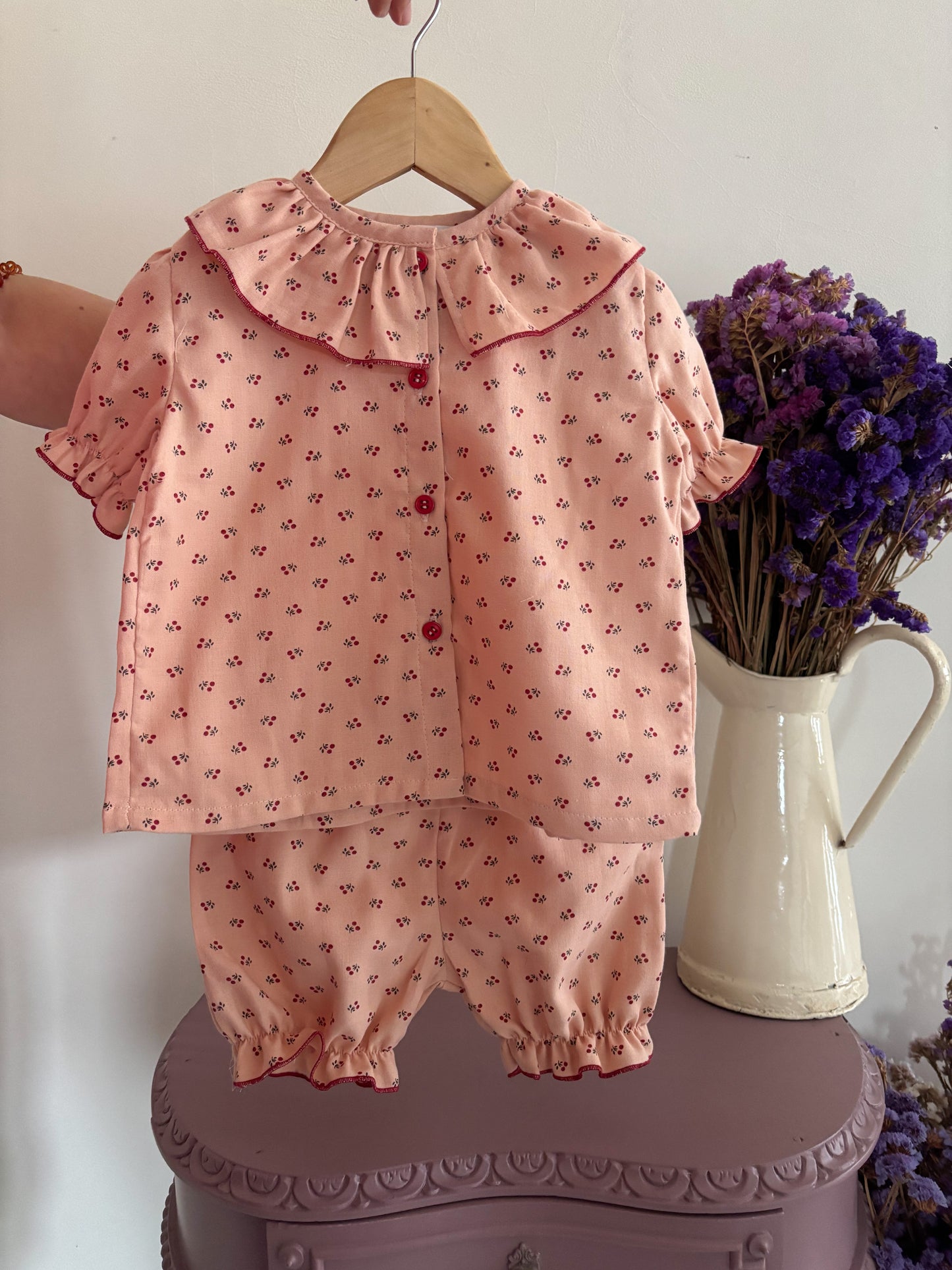 Pijama Musselina Cerejas Manga Curta
