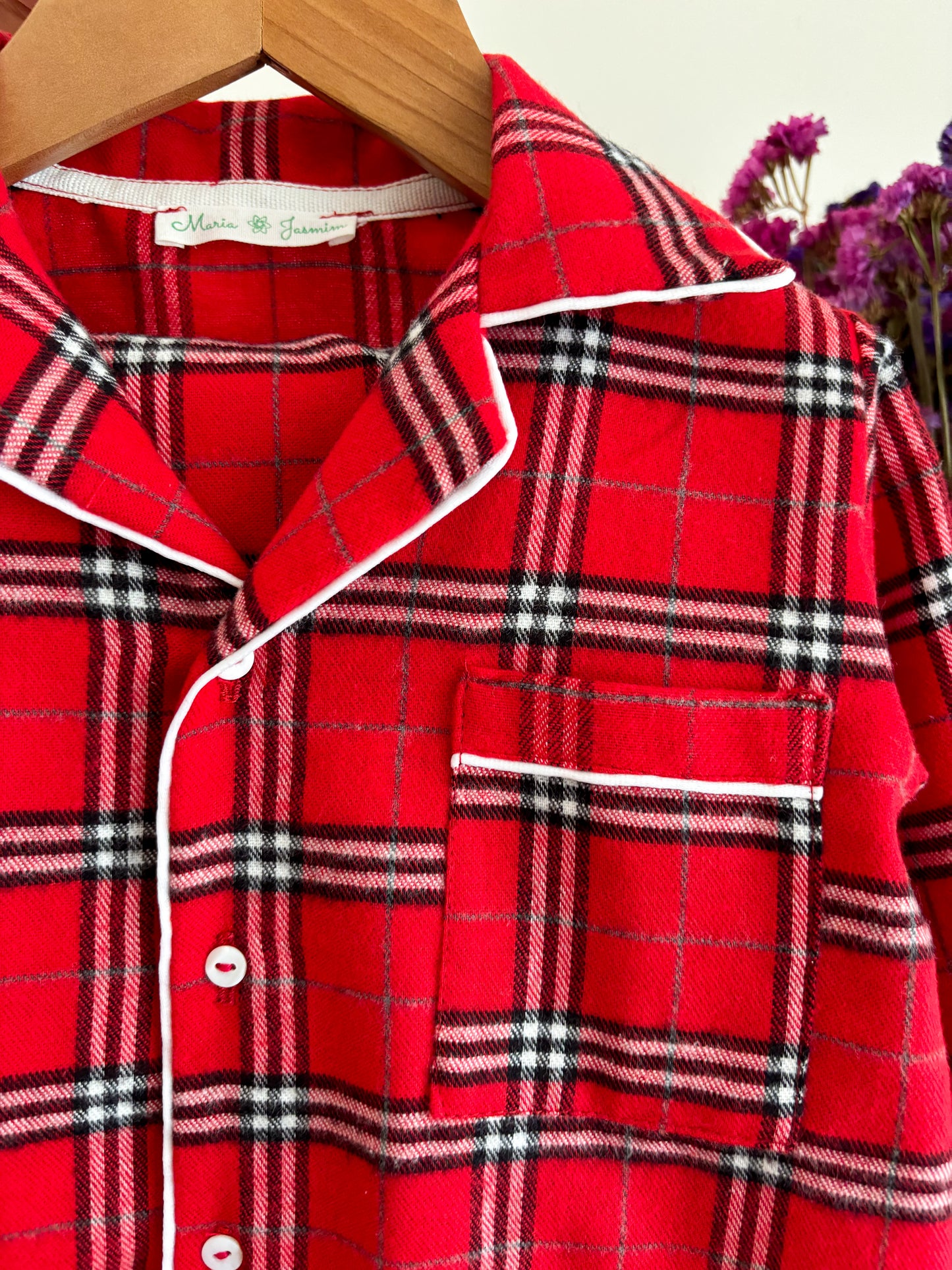 Pijama Xadrez Vermelho e Preto Clássico - Natal