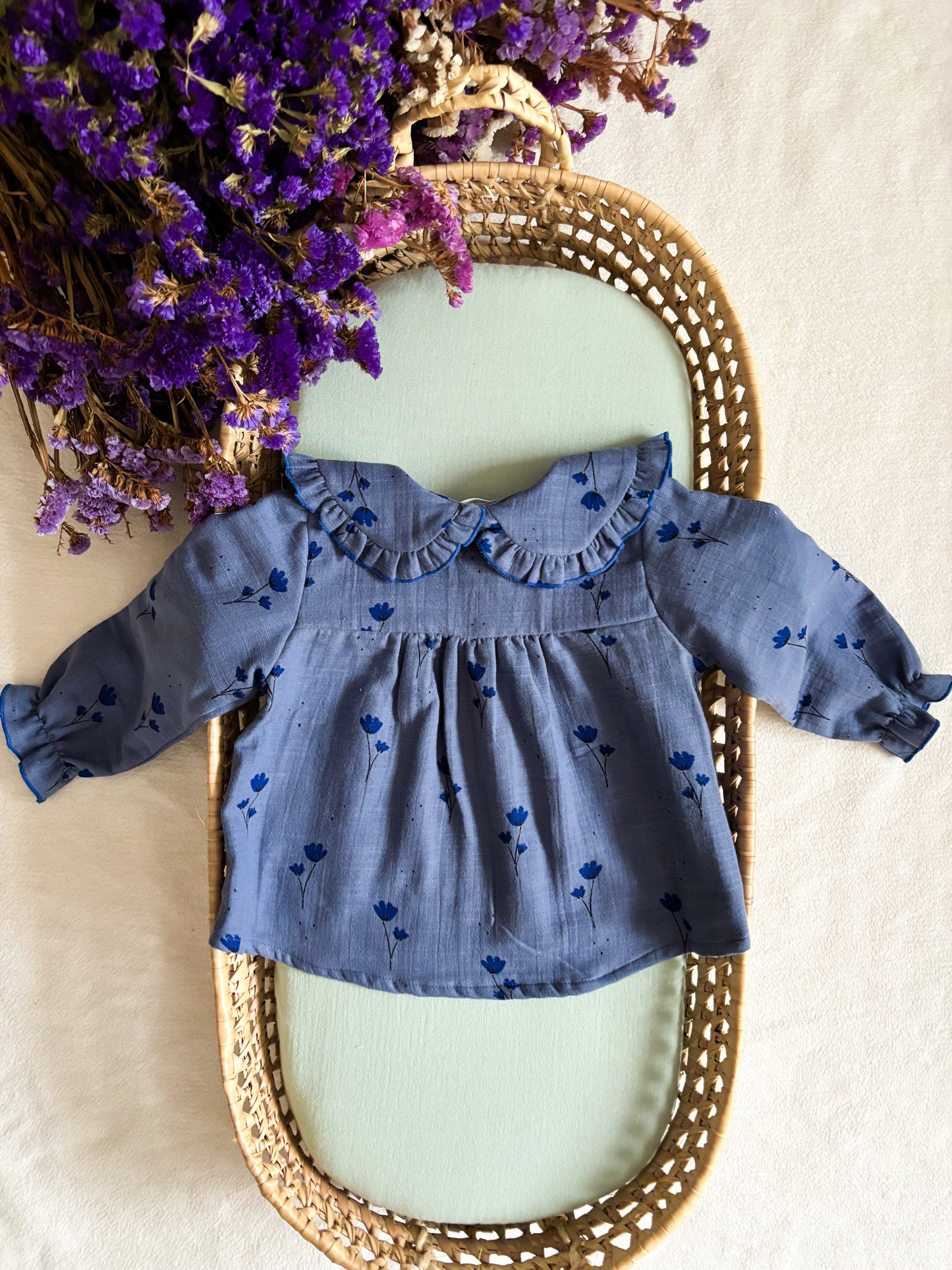 Blusa Musselina Azul Florida