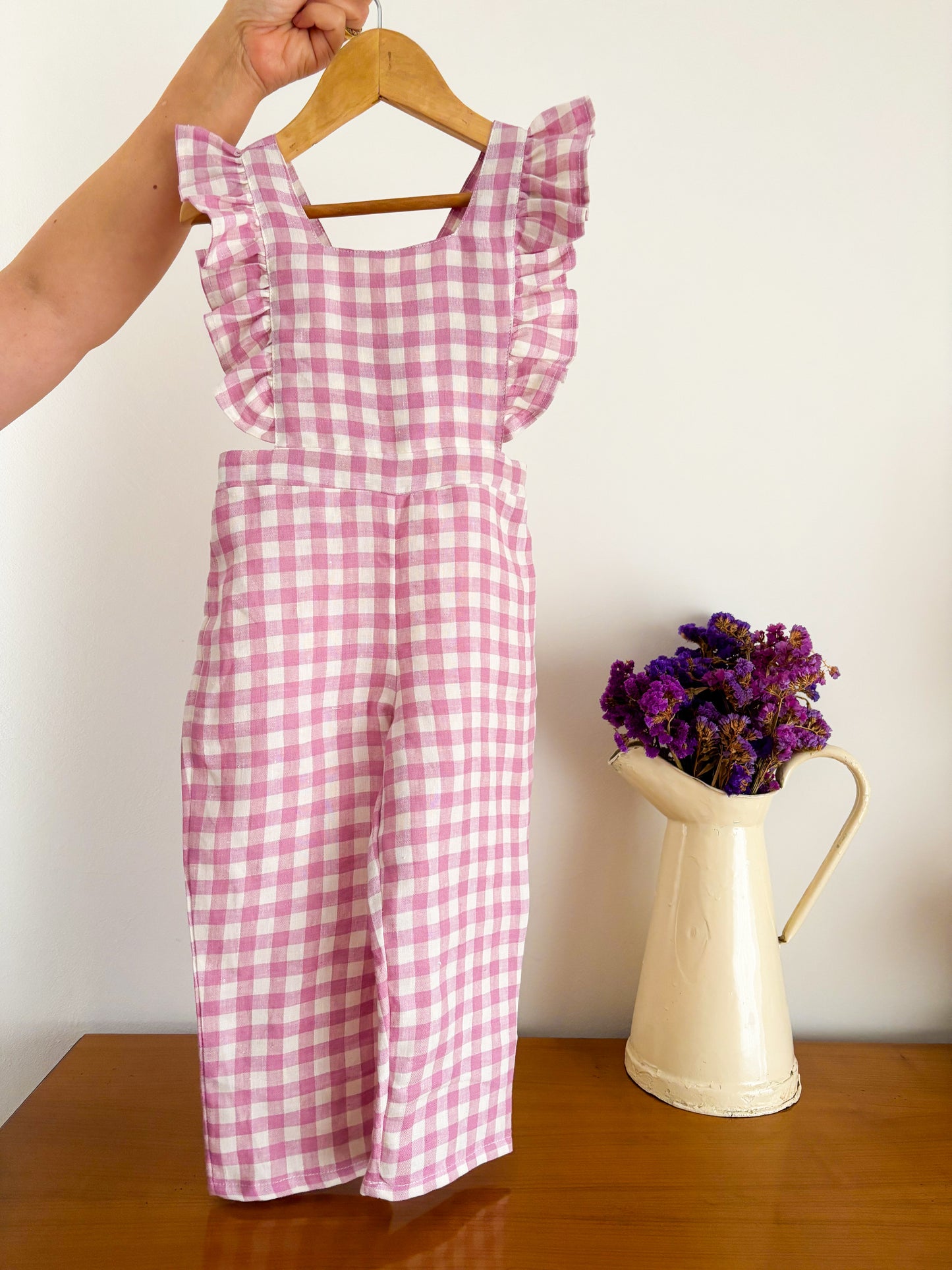 Jardineira Vichy Rosa