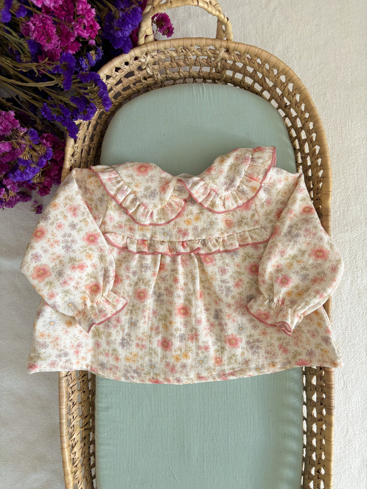 Blusa Musselina Florida Gola Boneca