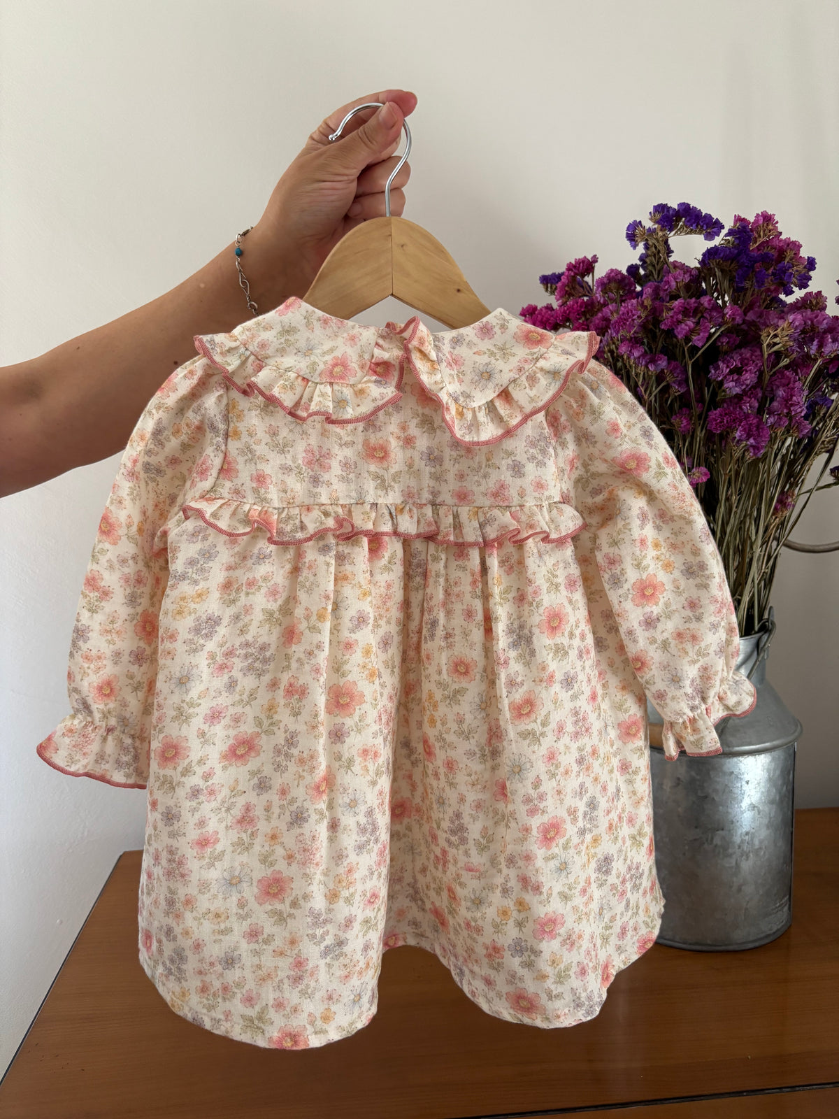 Vestido Musselina Florido Gola Boneca
