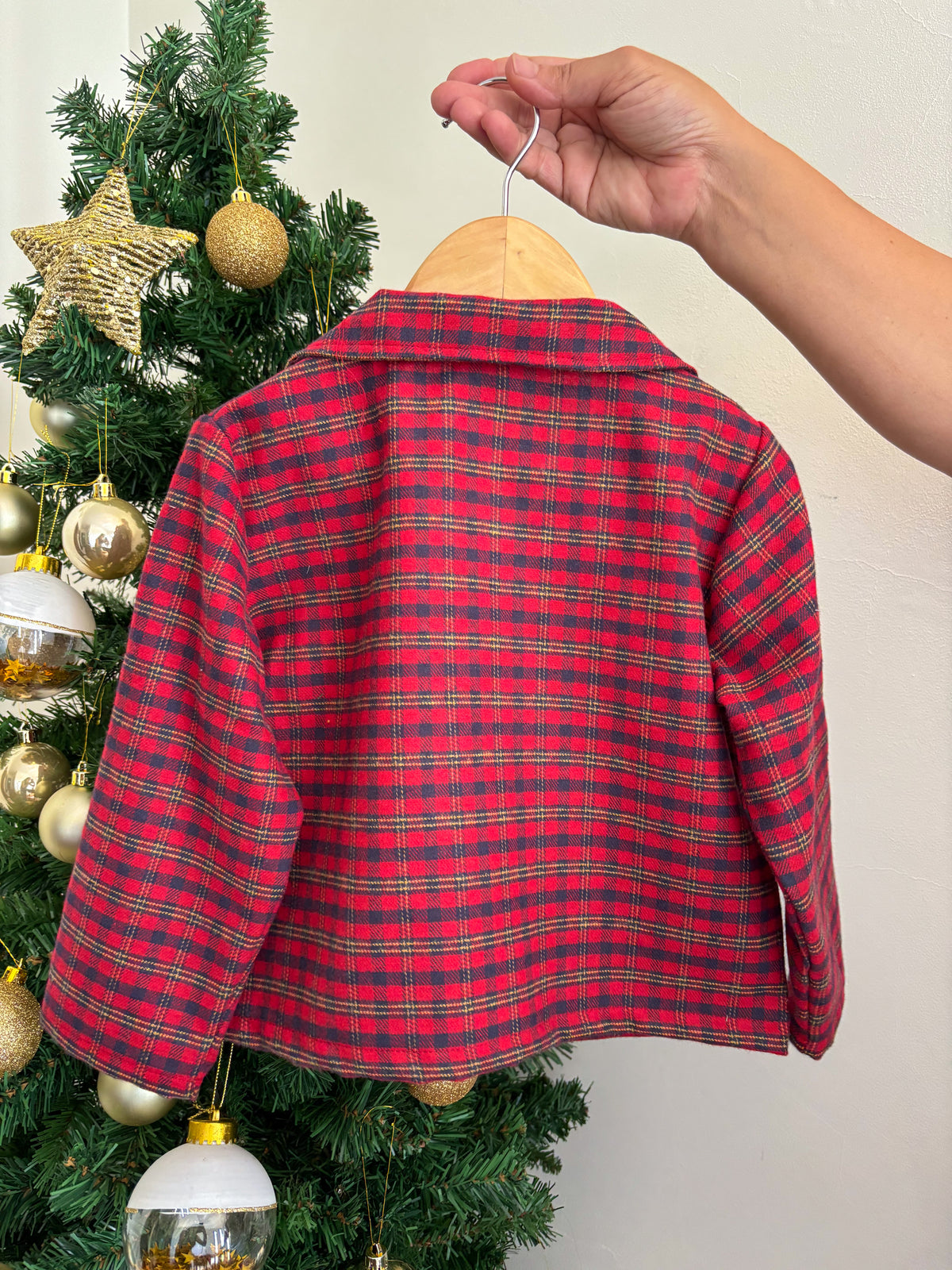 Pijama Xadrez Vermelho Clássico - Natal