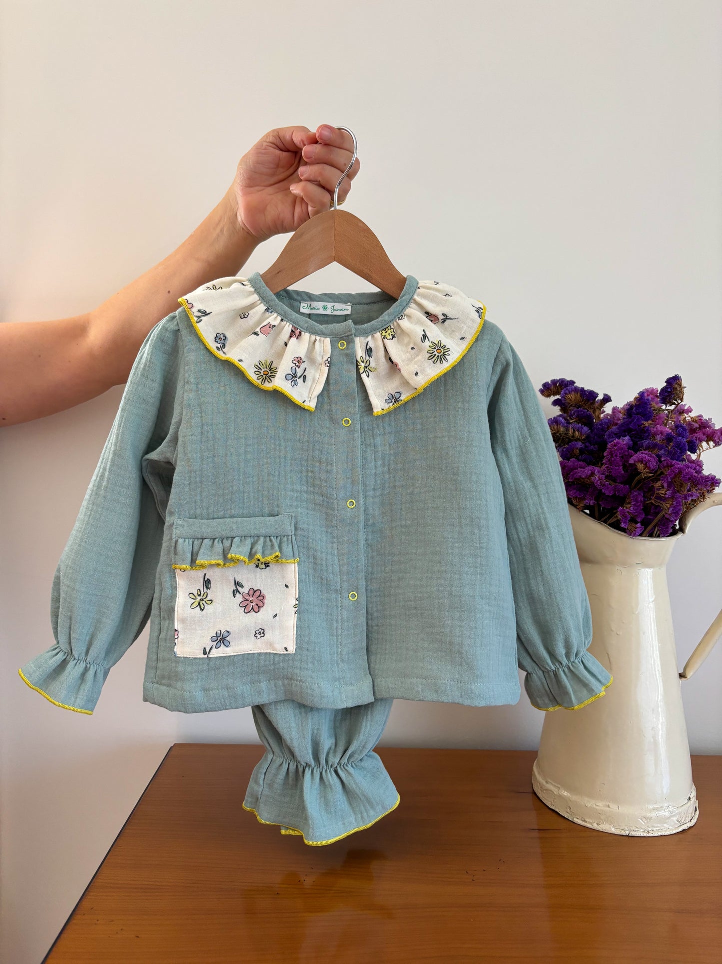 Water Green Muslin Pyjamas