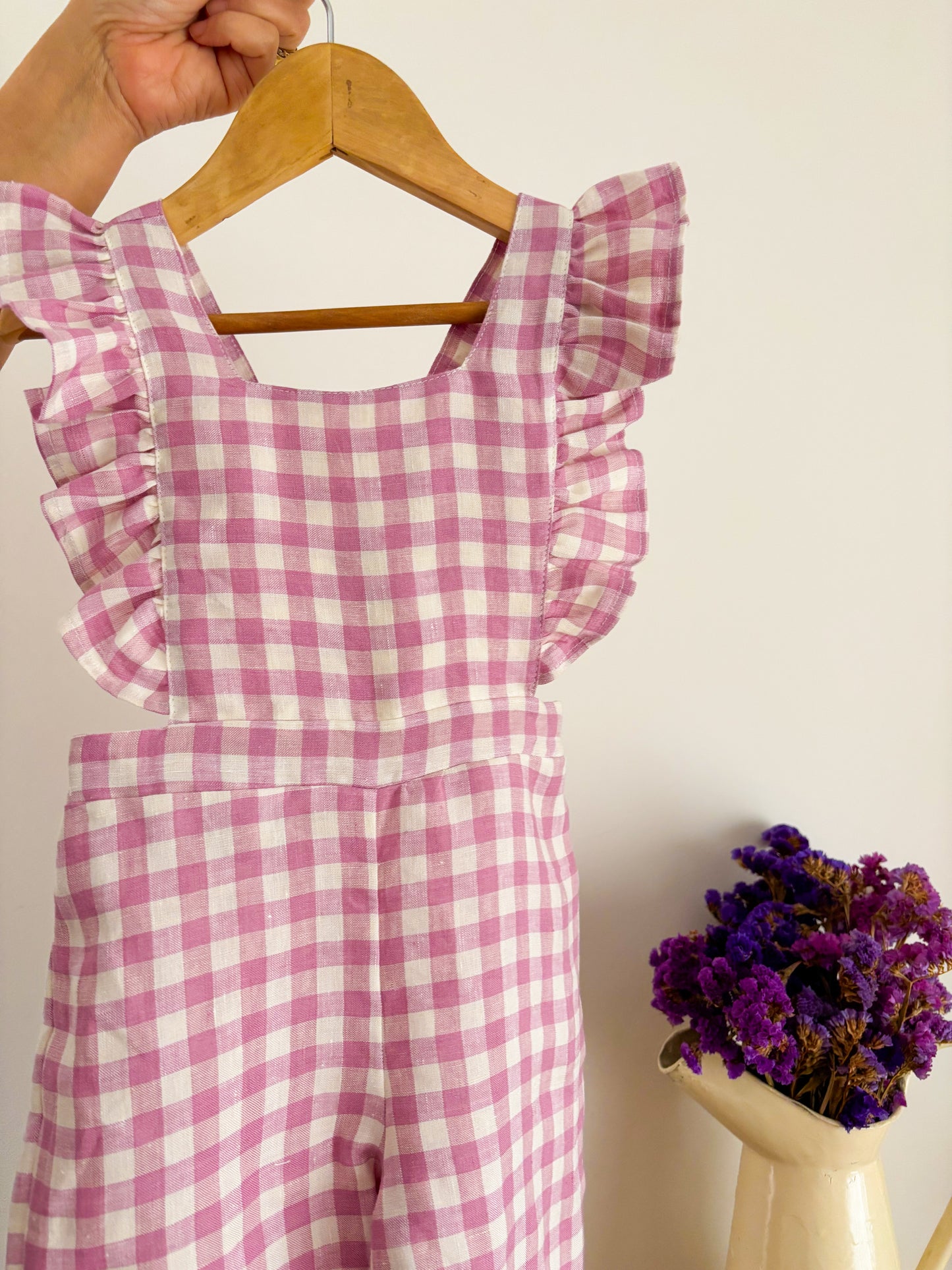 Jardineira Vichy Rosa