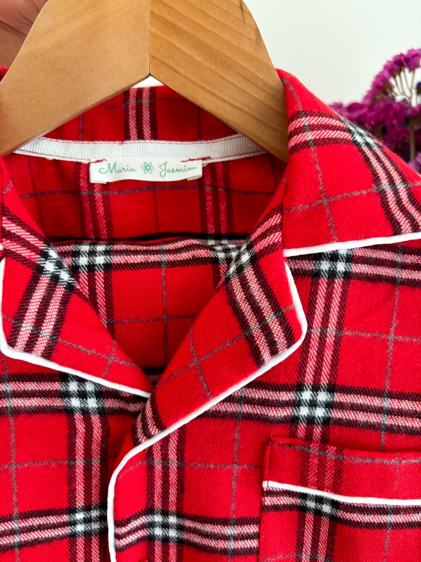 Pijama Xadrez Vermelho e Preto Clássico - Natal