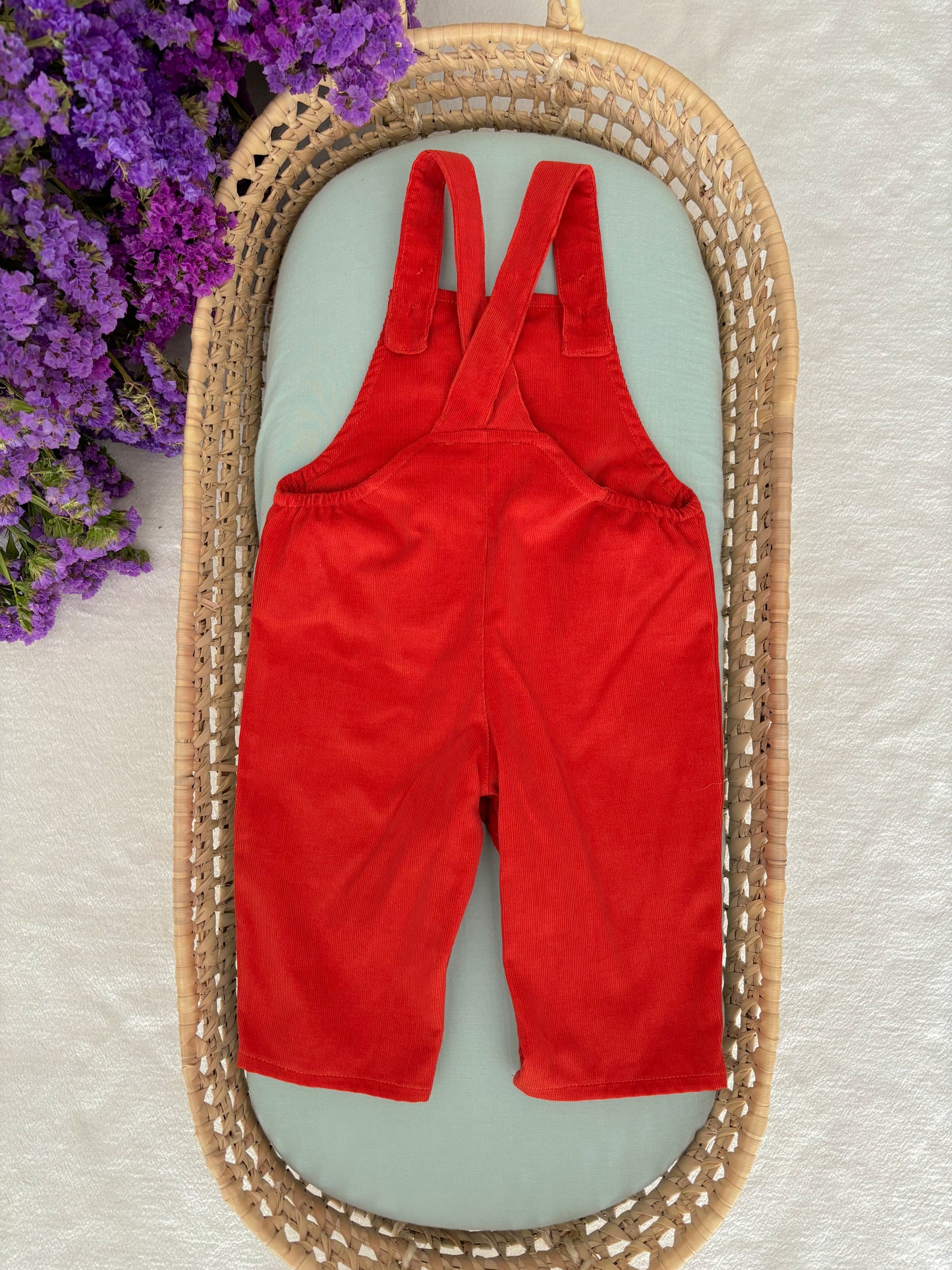 Orange Corduroy Overalls