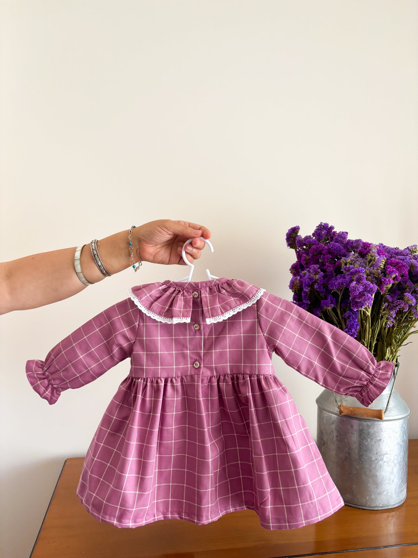 Vestido Cuadros Rosa