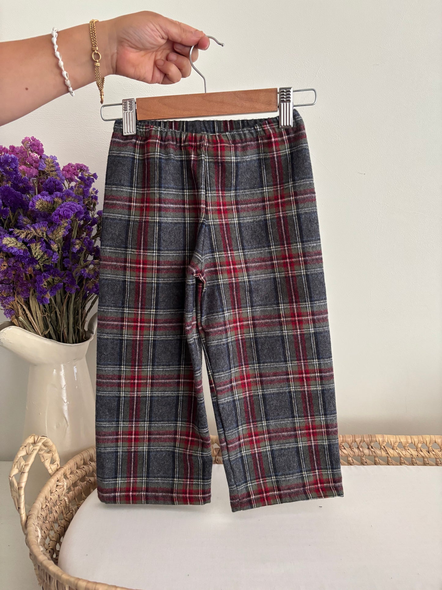 Pijama Clássico Xadrez Vermelho e Cinza