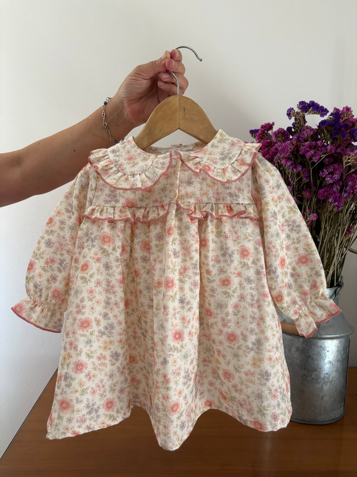 Vestido Musselina Florido Gola Boneca