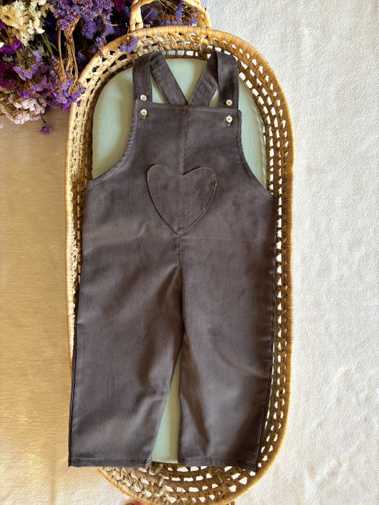 Jardineira Bombazine Cinza Coração