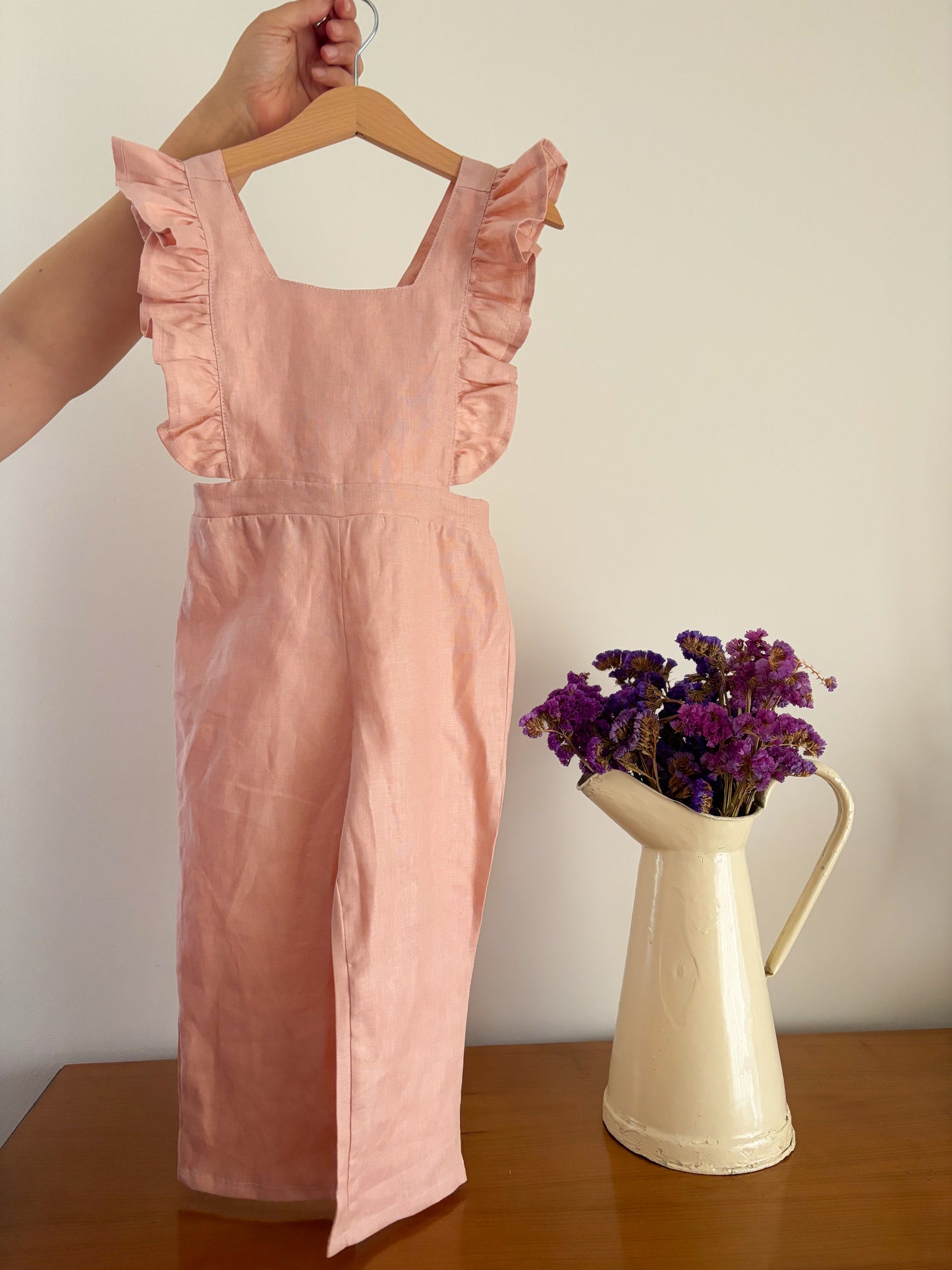 Jardineira Linho Rosa