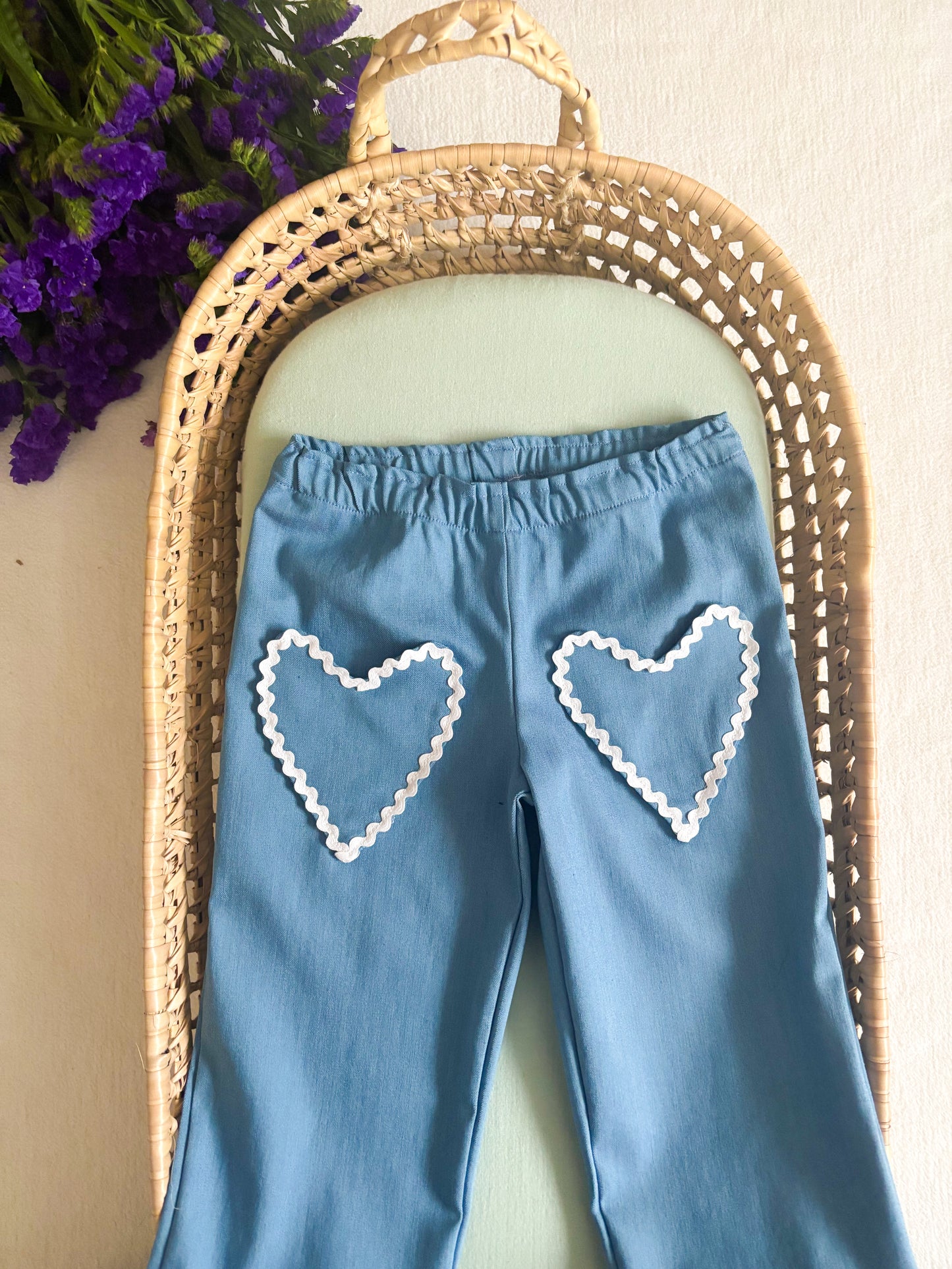 Calça Azul Corações