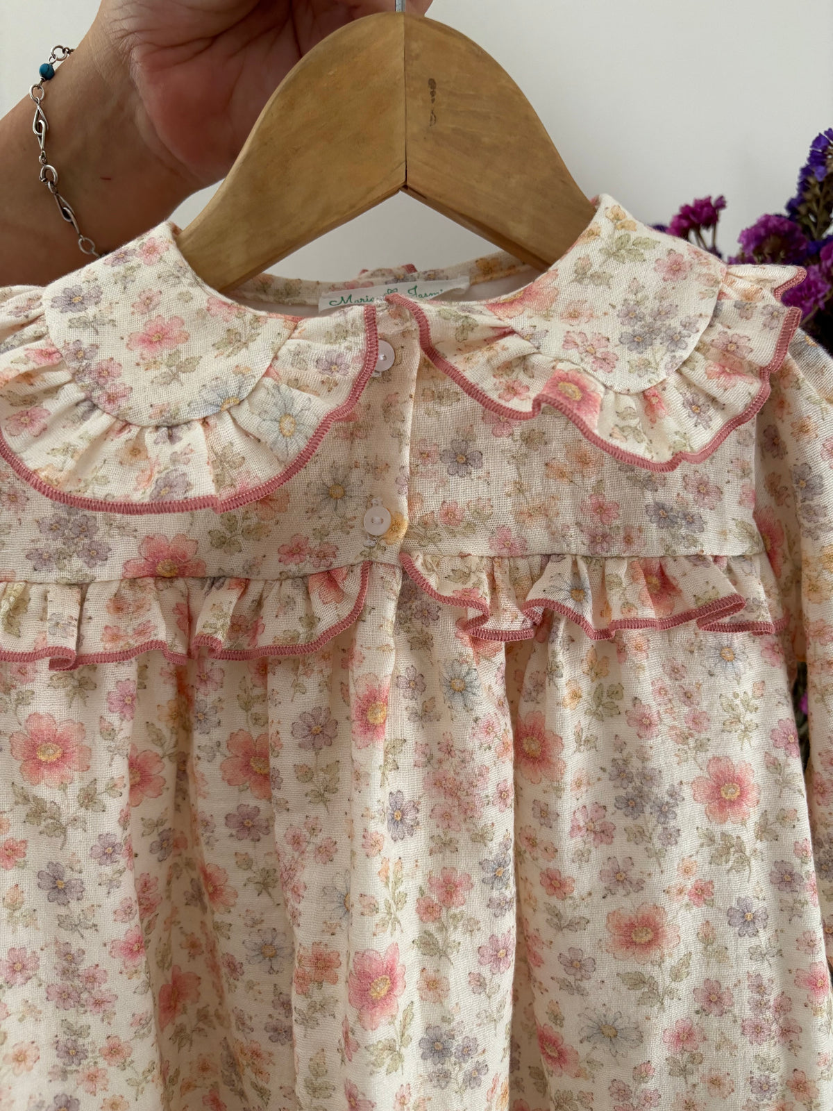 Vestido Musselina Florido Gola Boneca