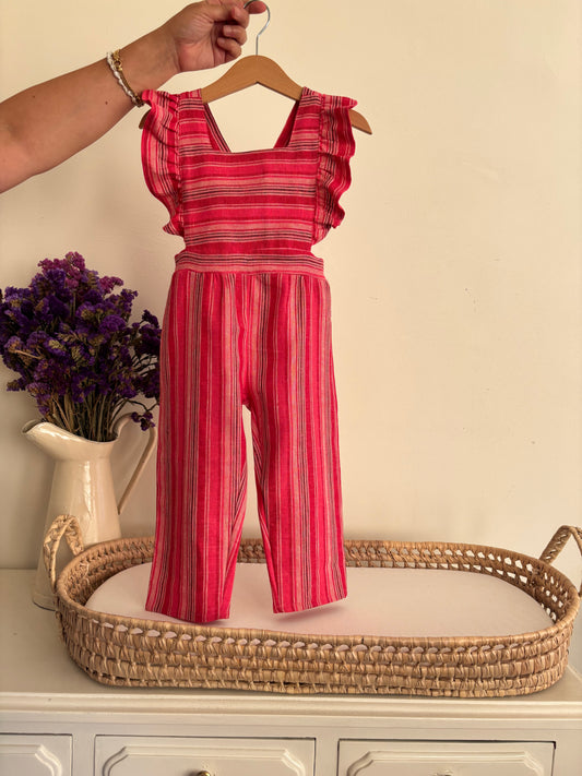 Jardineira Riscas Rosa - Edição Limitada