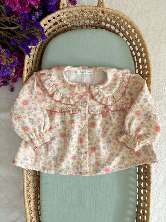 Blusa Musselina Florida Gola Boneca
