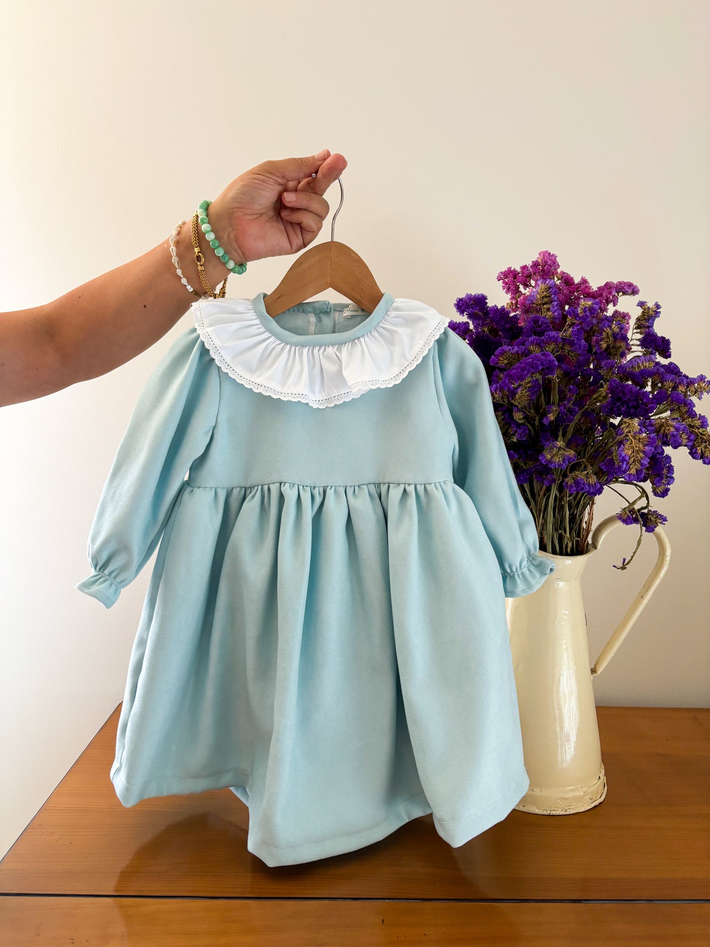 Baby Blue Velvet Dress