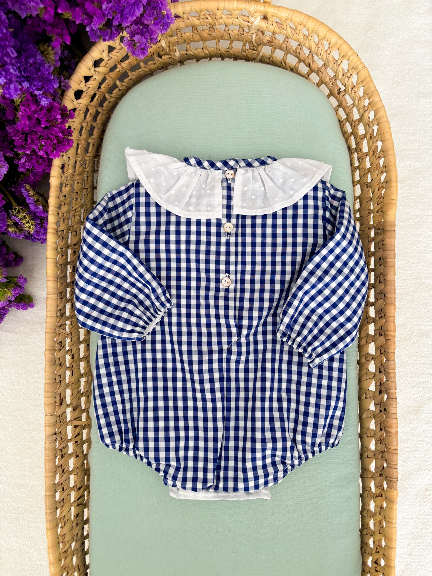 Vichy Blue Romper