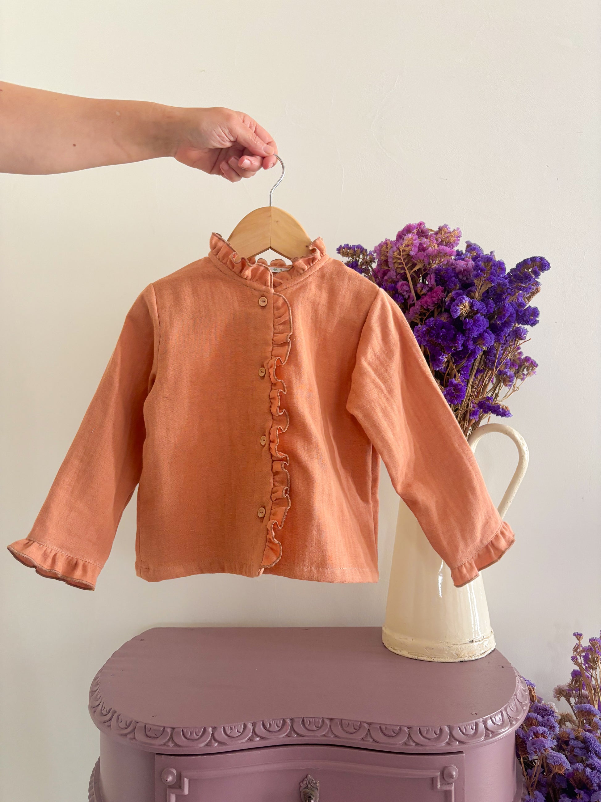 Blusa Musselina Terracota Folho