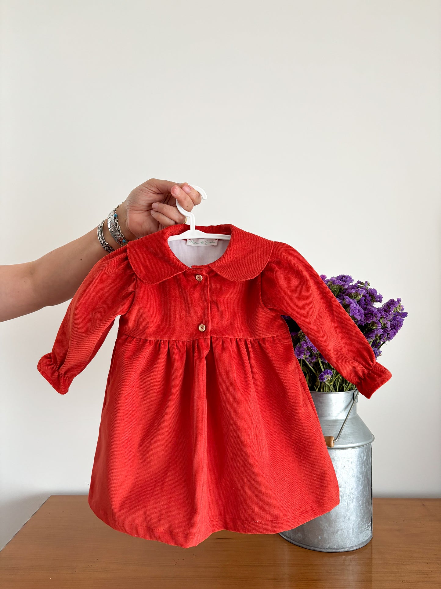 Orange Corduroy Dress